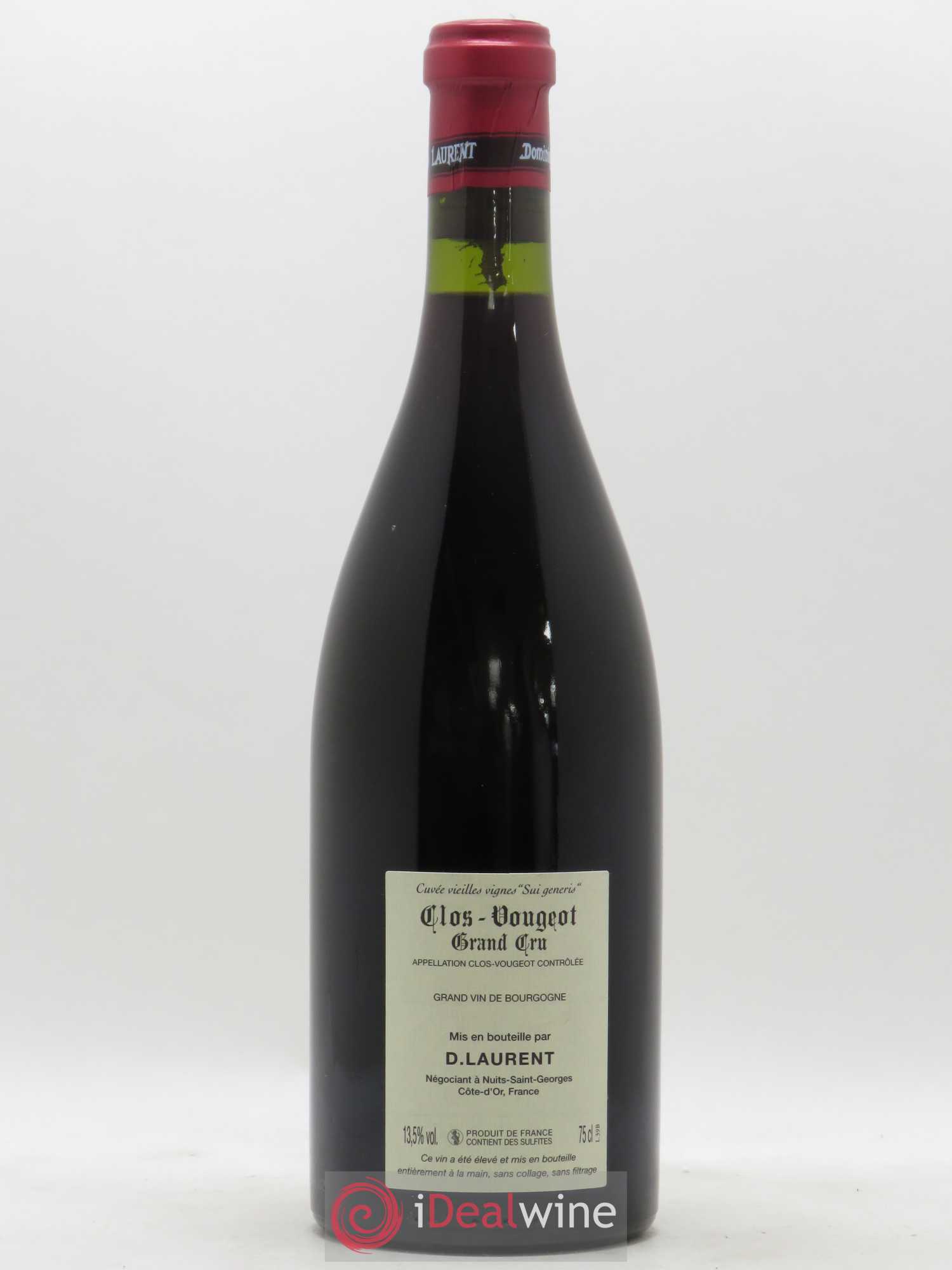 Clos de Vougeot Grand Cru Vieilles vignes Sui Generis Dominique Laurent 2005 - Lot de 1 bouteille - 1