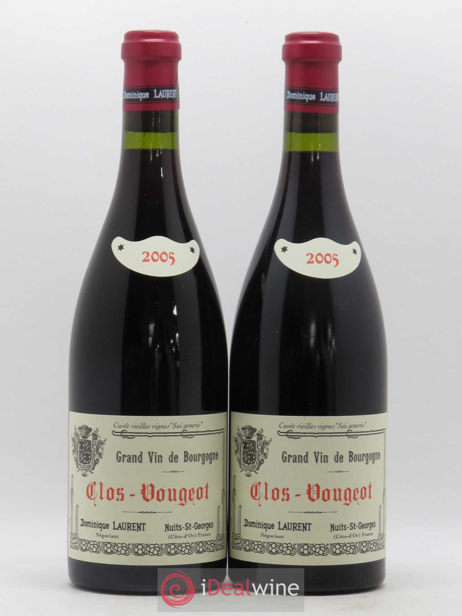 Clos de Vougeot Grand Cru Vieilles vignes Sui Generis Dominique Laurent 2005 - Lot de 2 bouteilles - 0