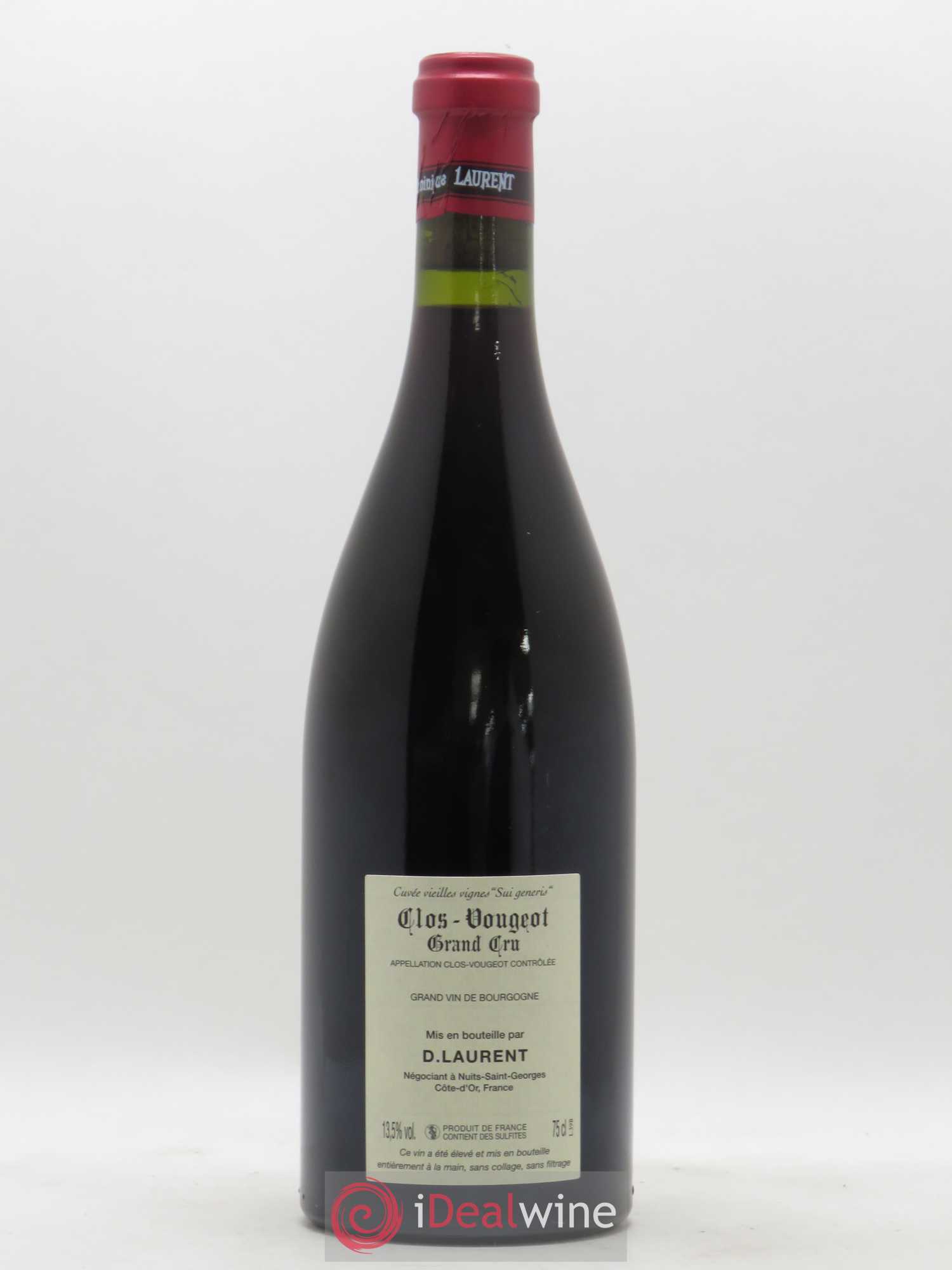 Clos de Vougeot Grand Cru Vieilles vignes Sui Generis Dominique Laurent 2005 - Lot de 1 bouteille - 1