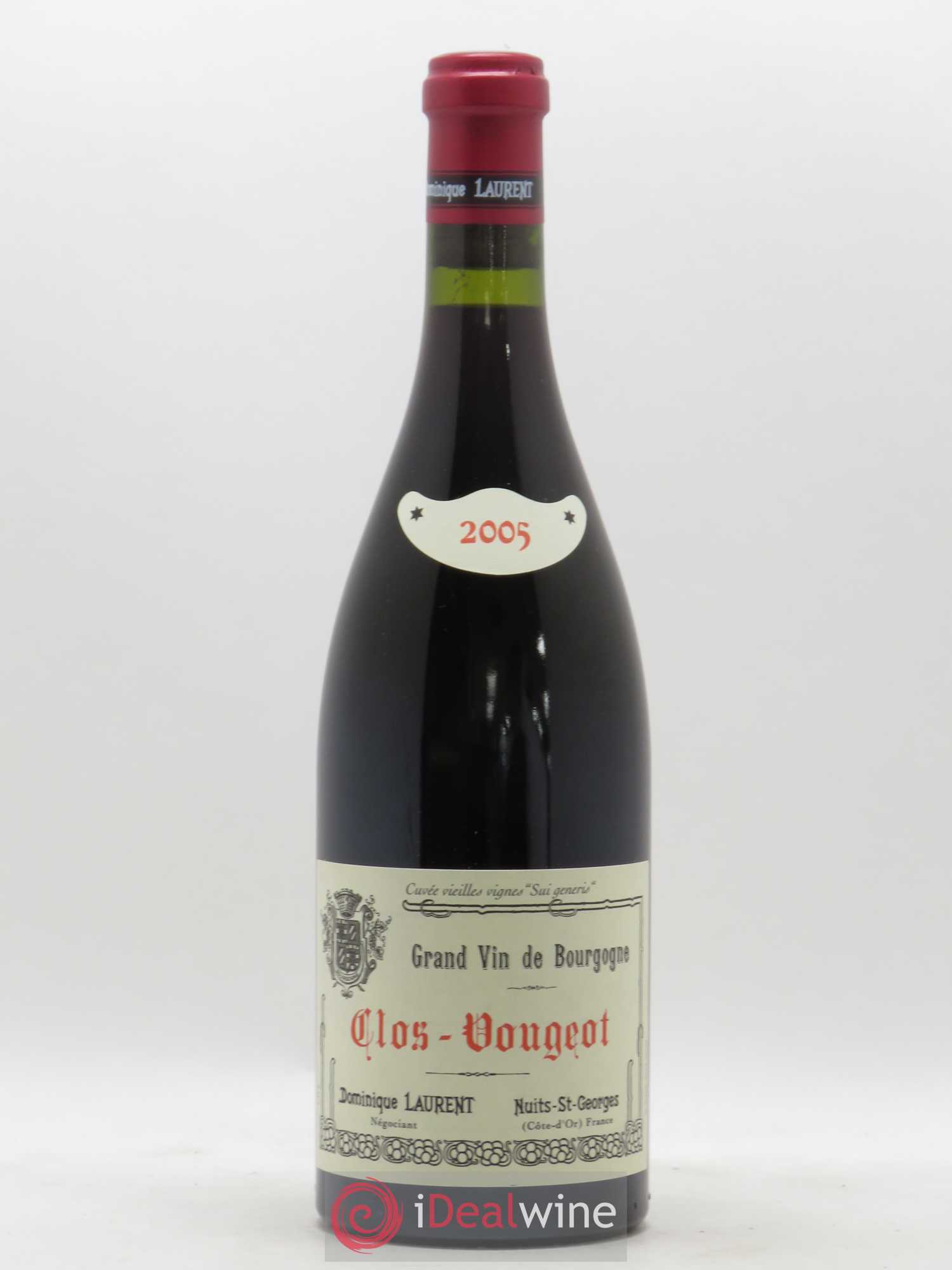 Clos de Vougeot Grand Cru Vieilles vignes Sui Generis Dominique Laurent 2005 - Lot de 1 bouteille - 0