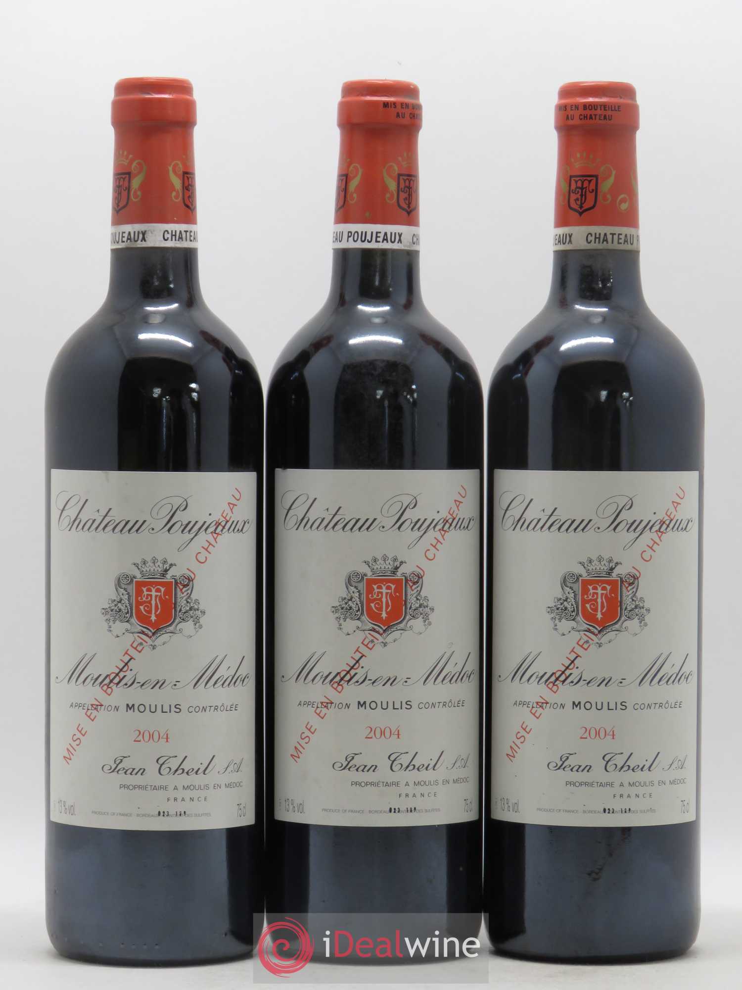 Château Poujeaux 2004 - Lot de 3 bouteilles - 0