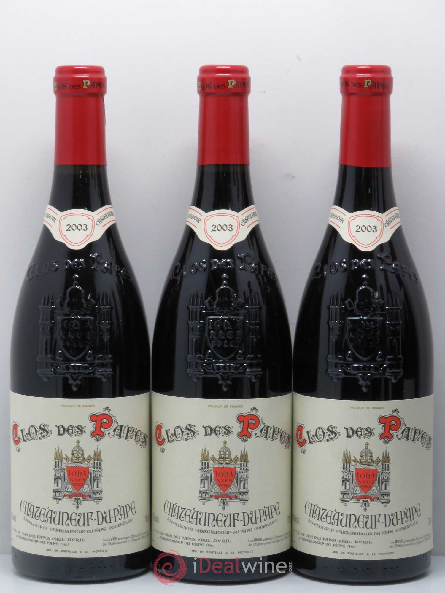 Châteauneuf-du-Pape Clos des Papes - Paul Avril 2003 - Lot de 6 bouteilles - 1