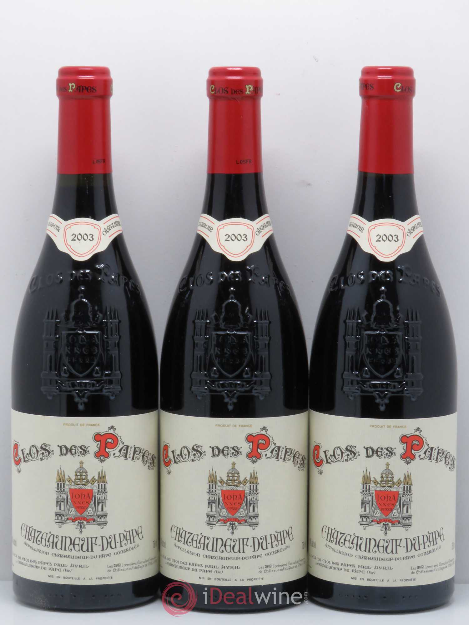 Châteauneuf-du-Pape Clos des Papes - Paul Avril 2003 - Lot de 6 bouteilles - 2