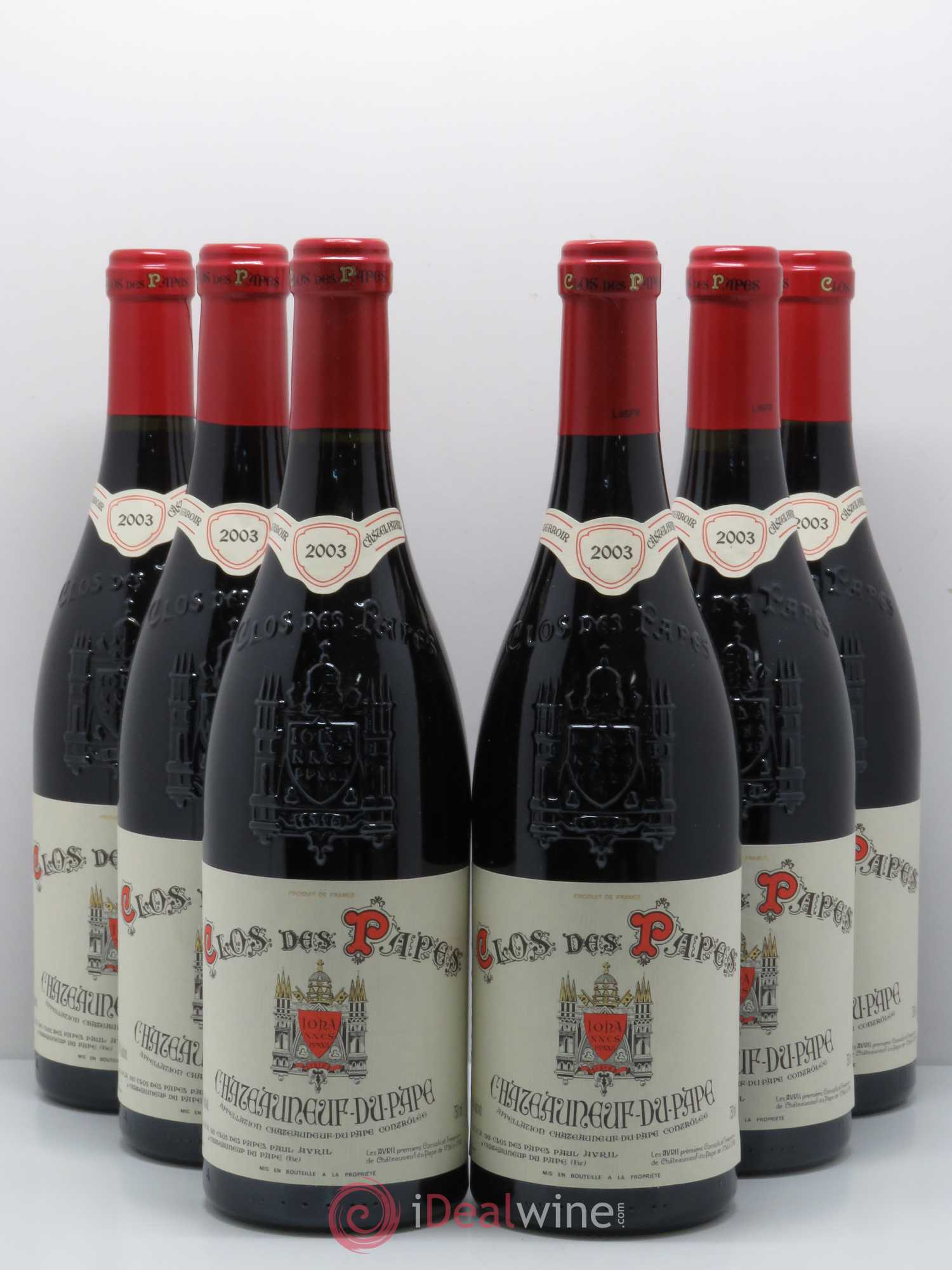 Châteauneuf-du-Pape Clos des Papes - Paul Avril 2003 - Lot de 6 bouteilles - 0