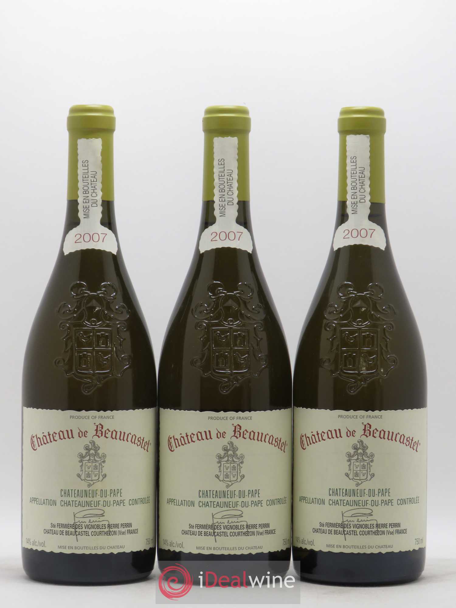 Châteauneuf-du-Pape Château de Beaucastel Famille Perrin 2007 - Lot de 3 bouteilles - 0