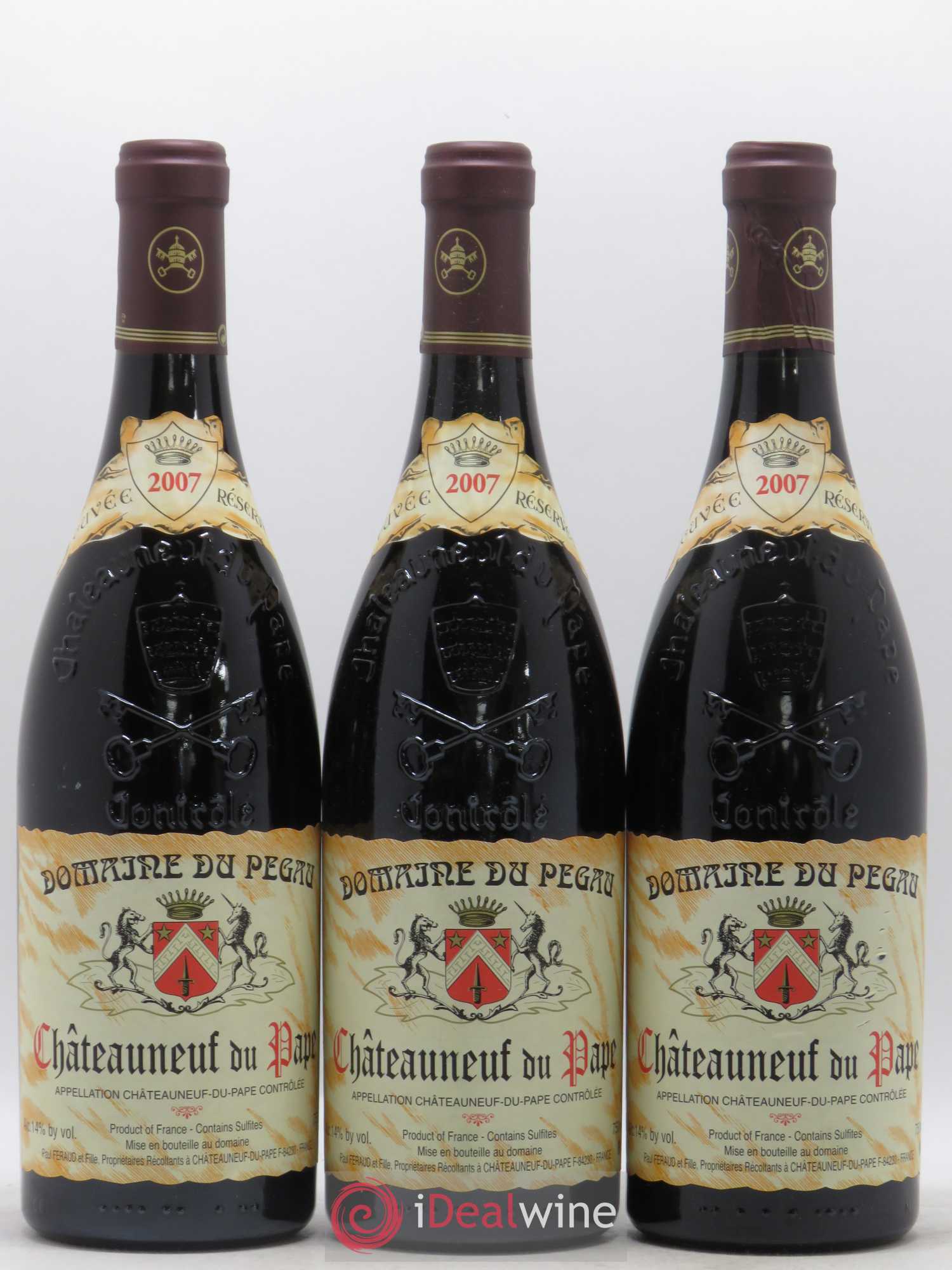 Châteauneuf-du-Pape Domaine du Pégau Cuvée Réservée Paul et Laurence Féraud 2007 - Lot de 3 bouteilles - 0