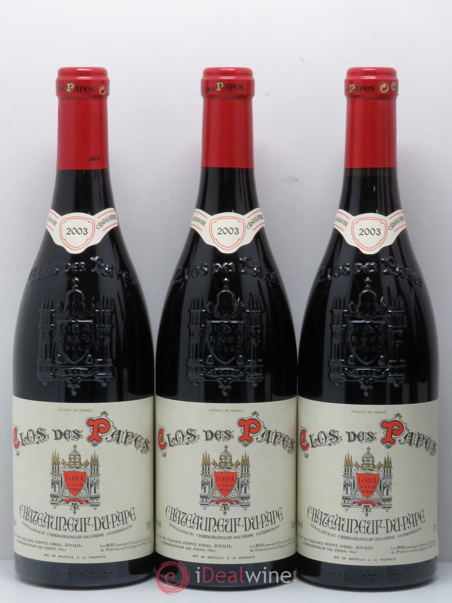 Châteauneuf-du-Pape Clos des Papes - Paul Avril 2003 - Lot de 6 bouteilles - 1