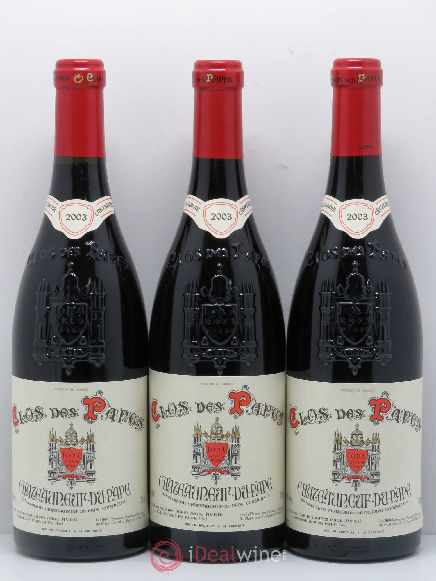 Châteauneuf-du-Pape Clos des Papes - Paul Avril 2003 - Lot de 6 bouteilles - 2