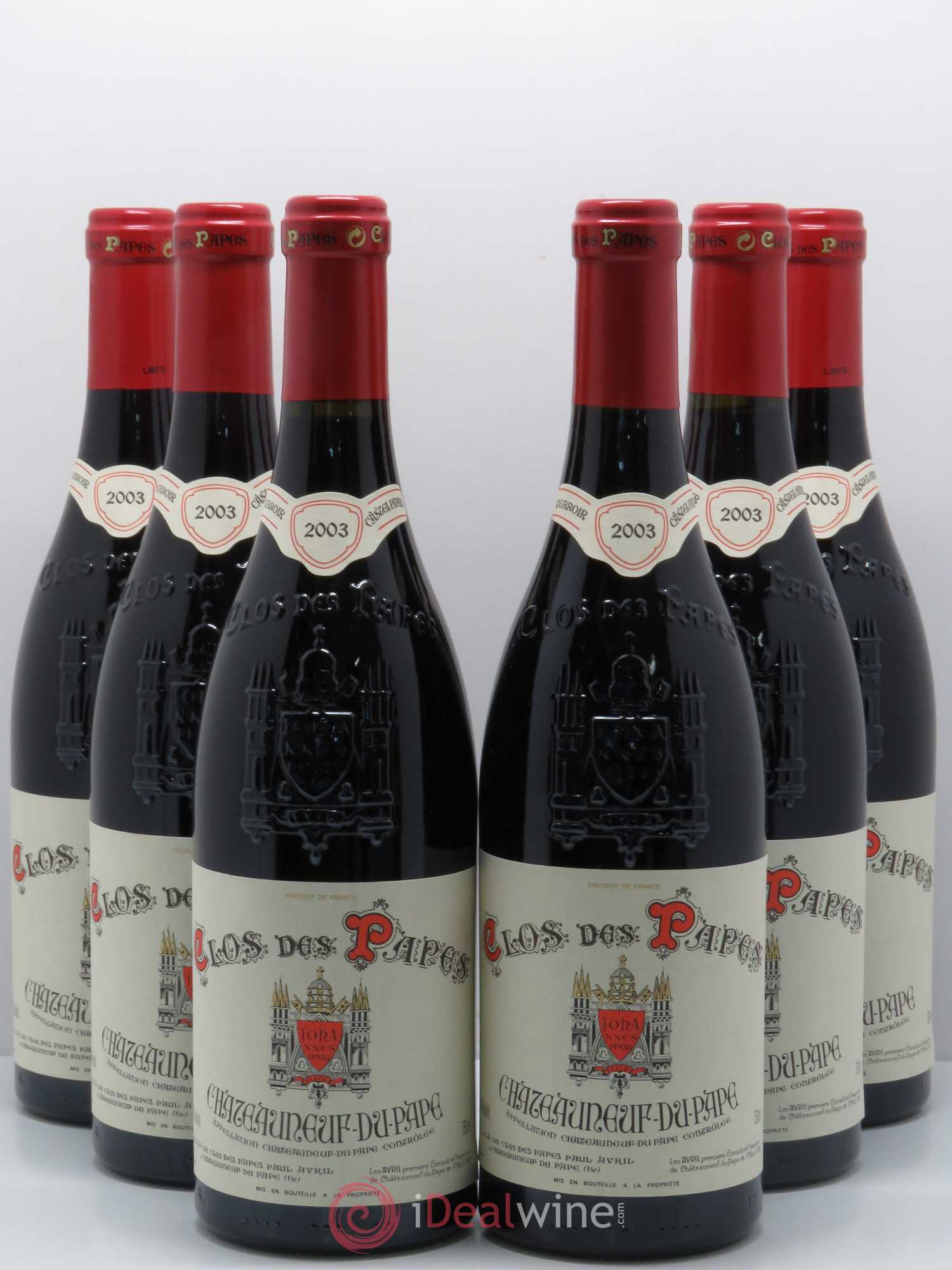 Châteauneuf-du-Pape Clos des Papes - Paul Avril 2003 - Lot de 6 bouteilles - 0