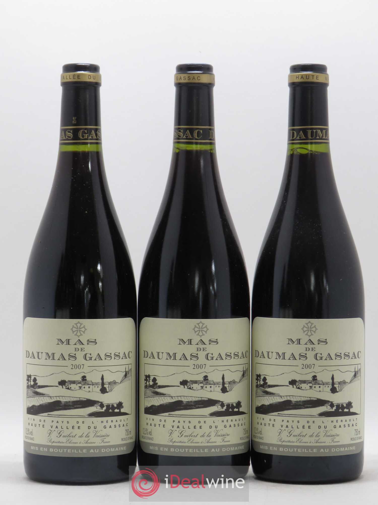 Saint-Guilhem-le-Désert - Cité d'Aniane Mas Daumas Gassac Famille Guibert de La Vaissière 2007 - Lot de 6 bouteilles - 1