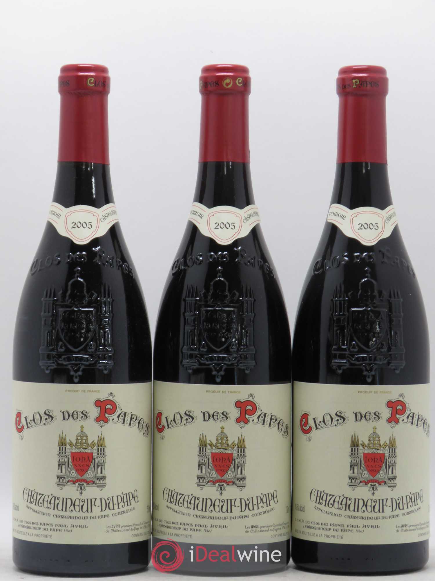 Châteauneuf-du-Pape Clos des Papes - Paul Avril 2005 - Lot de 6 bouteilles - 1