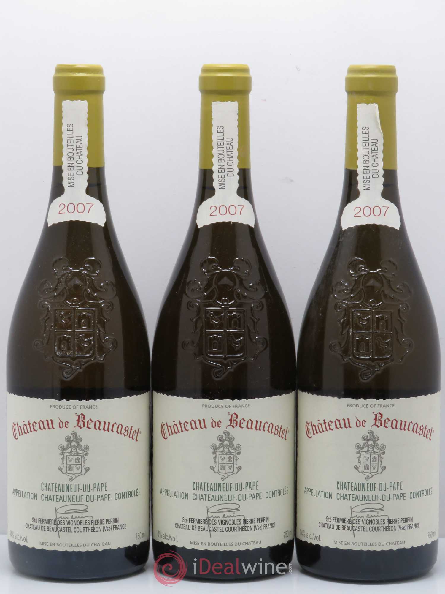 Châteauneuf-du-Pape Château de Beaucastel Famille Perrin 2007 - Lot de 3 bouteilles - 0
