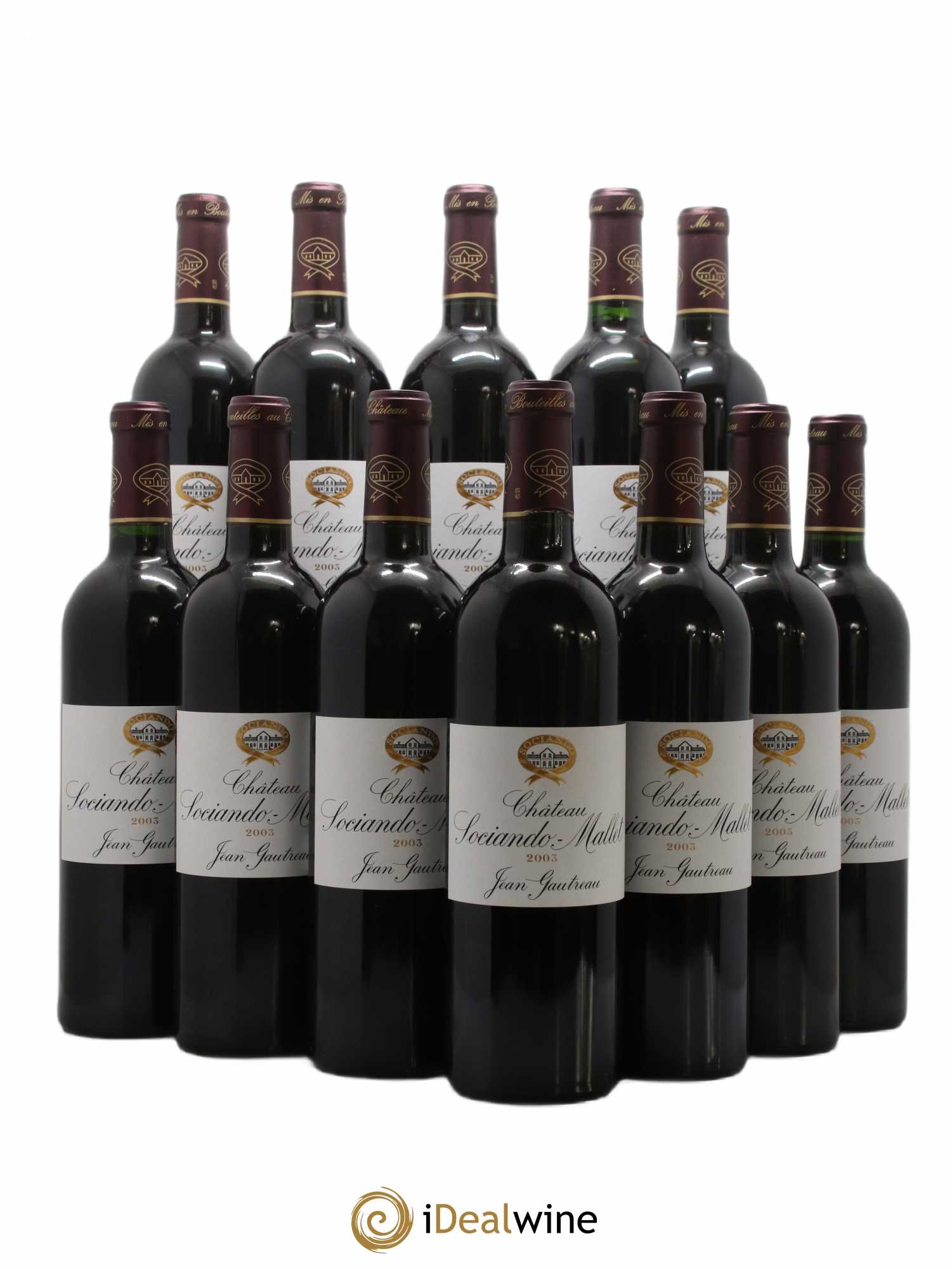 Château Sociando Mallet 2003 - Lot de 12 bouteilles - 0