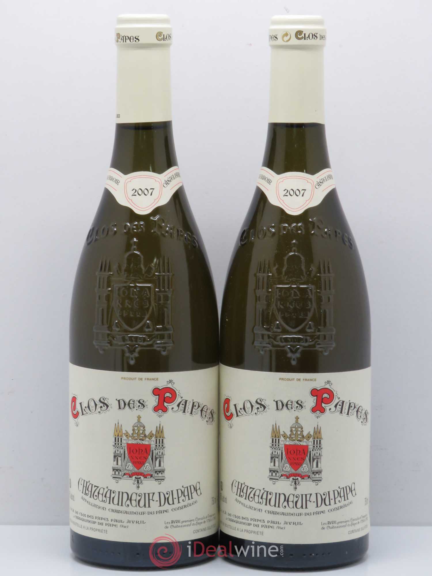 Châteauneuf-du-Pape Clos des Papes - Paul Avril 2007 - Lot de 2 bouteilles - 0