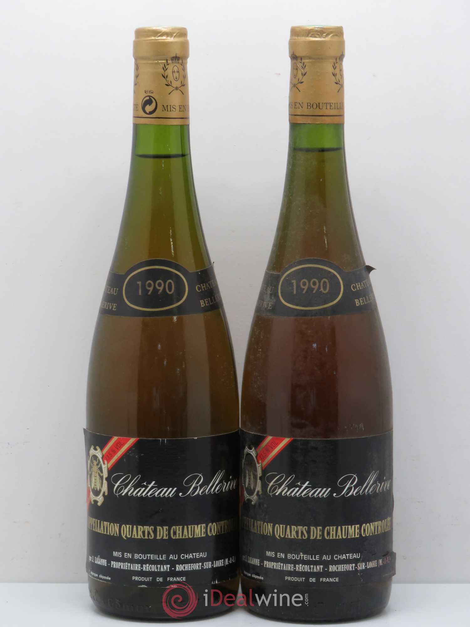 Quarts de Chaume Château Bellerive 1990 - Lotto di 2 bottiglie - 0