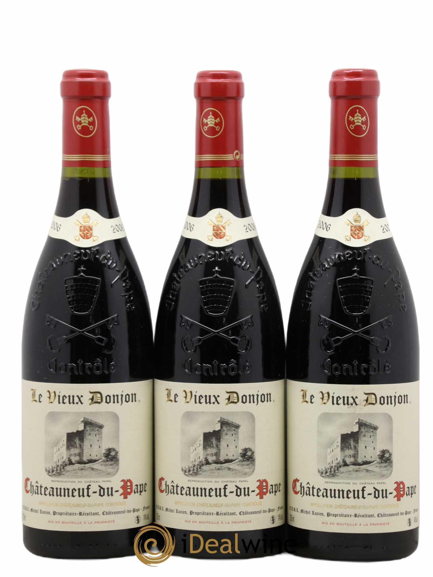 Châteauneuf-du-Pape Le Vieux Donjon Michel Lucien 2006 - Lot de 3 bouteilles - 0