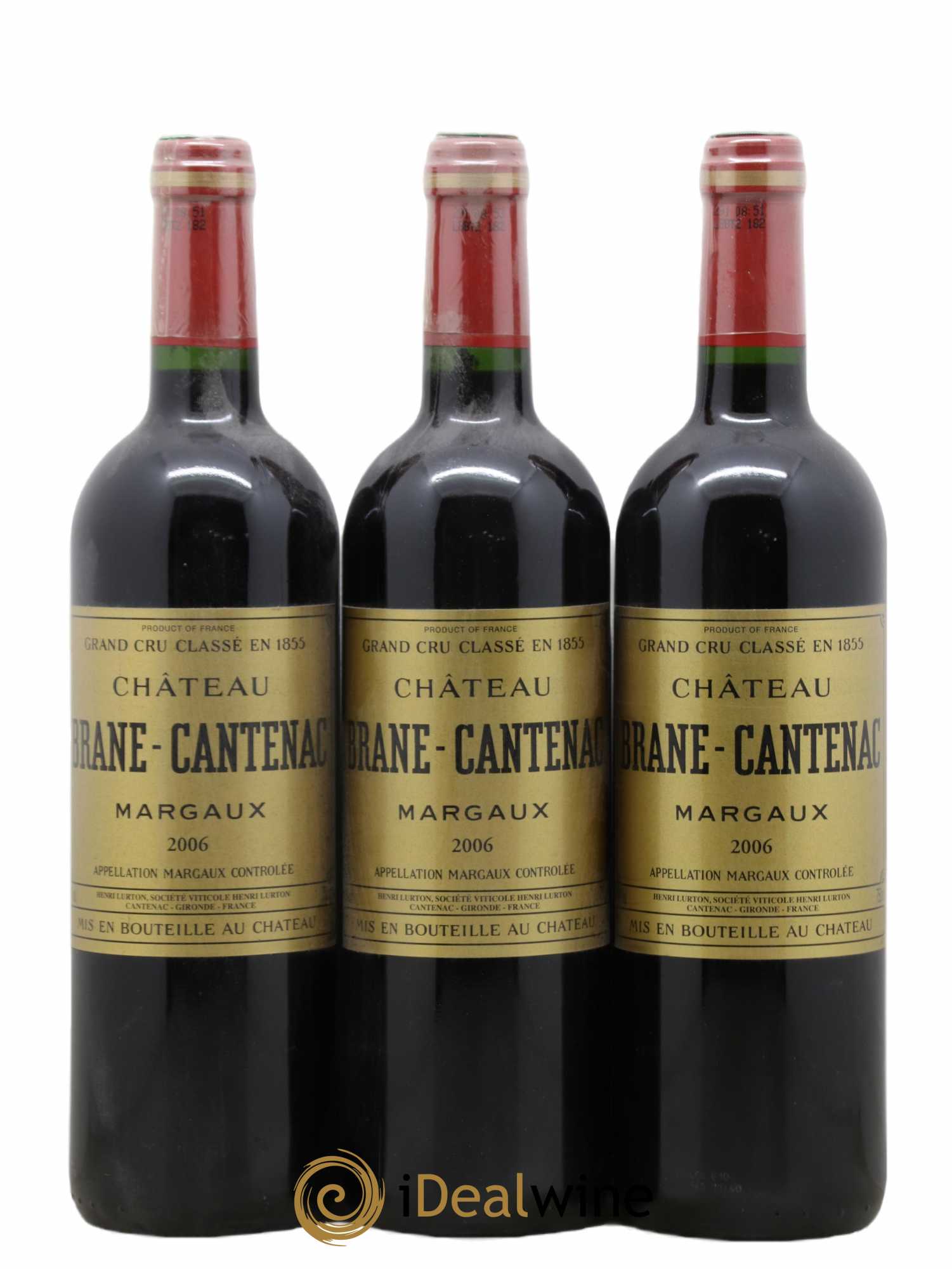 Château Brane Cantenac 2ème Grand Cru Classé 2006 - Lot de 3 bouteilles - 0