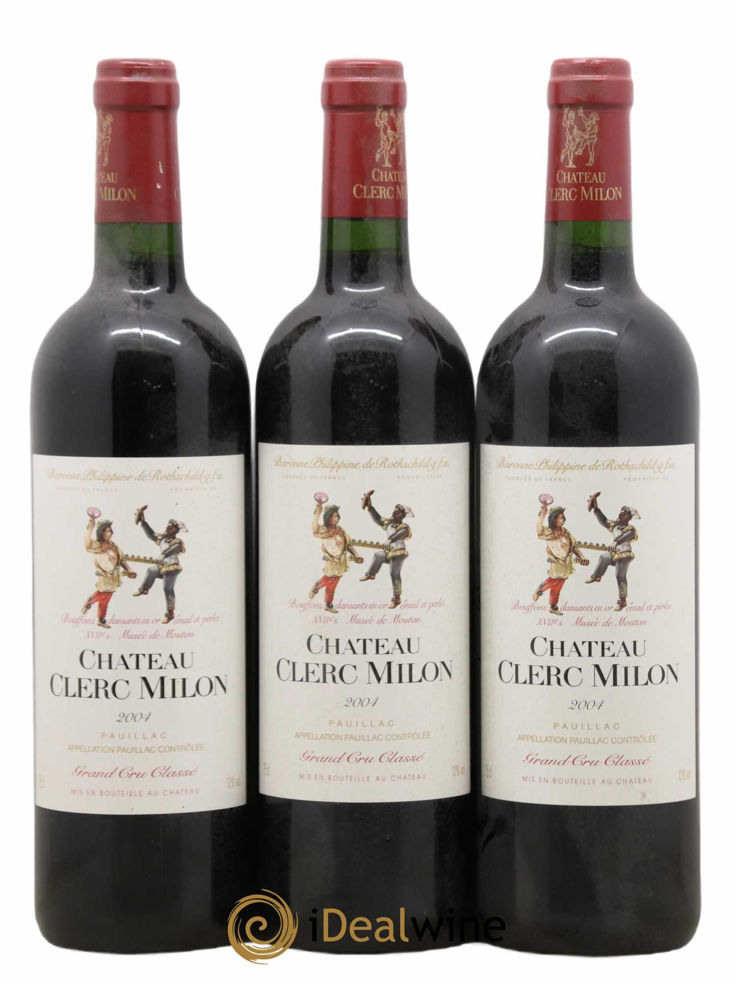 Château Clerc Milon 5ème Grand Cru Classé 2004 - Lot de 3 bouteilles - 0