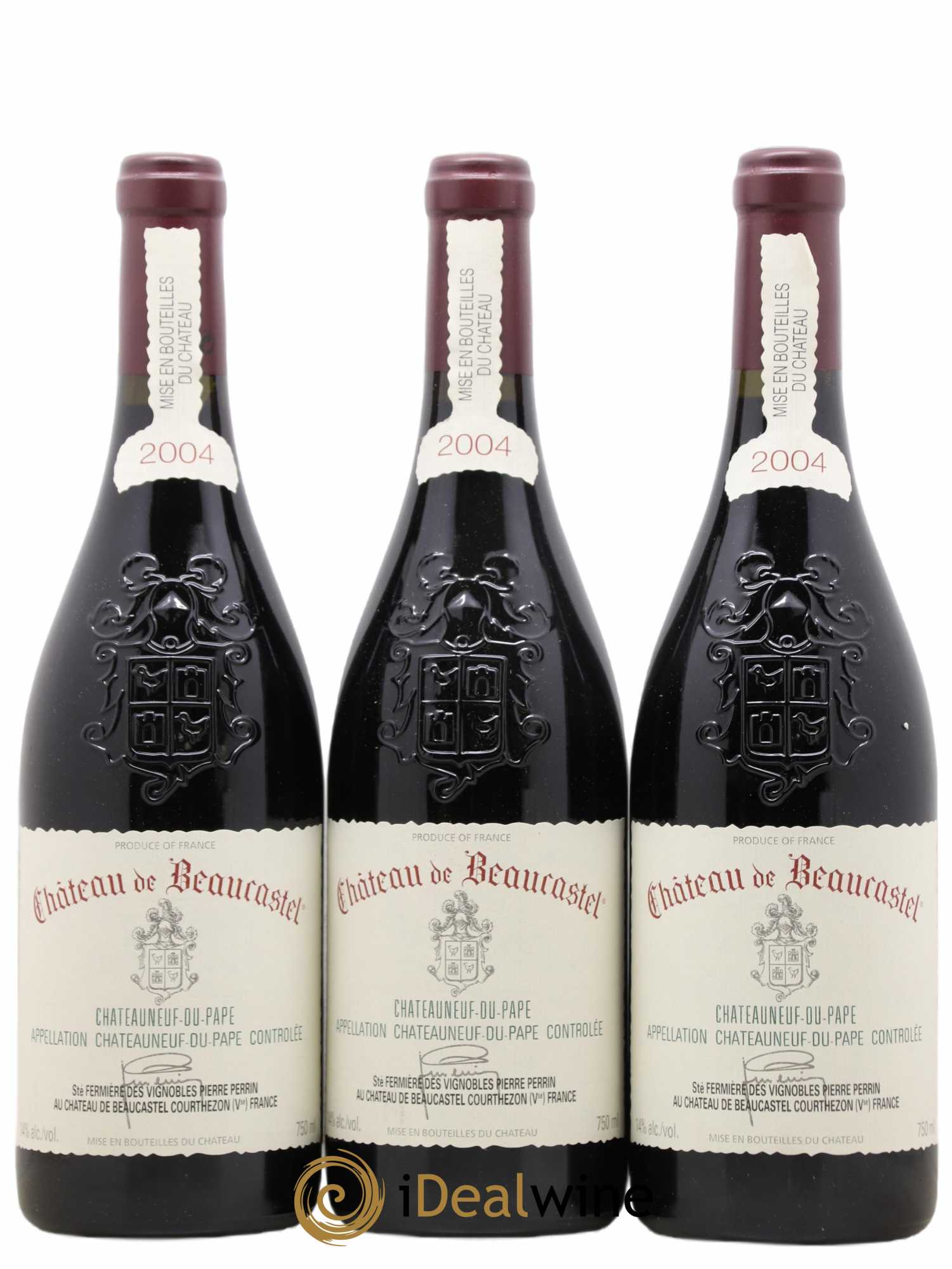 Châteauneuf-du-Pape Château de Beaucastel Famille Perrin 2004 - Lot de 3 bouteilles - 0