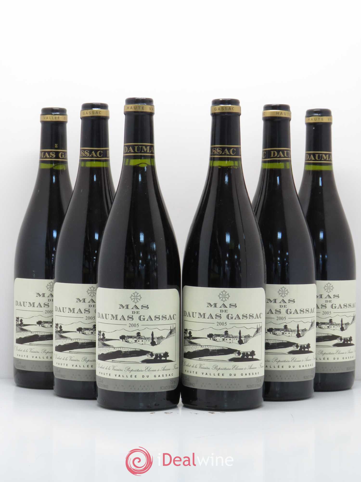 Saint-Guilhem-le-Désert - Cité d'Aniane Mas Daumas Gassac Famille Guibert de La Vaissière 2005 - Lot de 6 bouteilles - 0