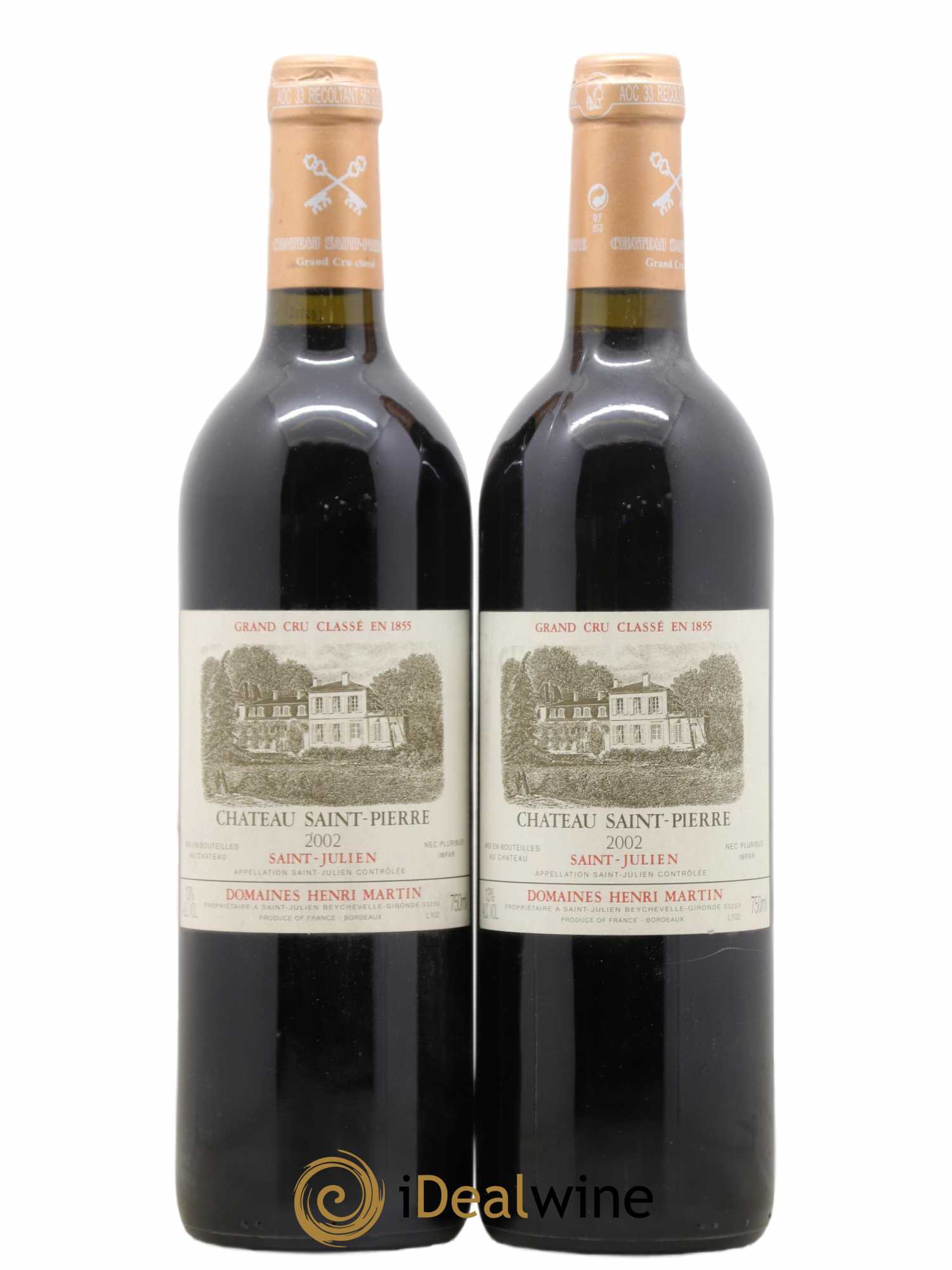 Château Saint-Pierre 4ème Grand Cru Classé 2002 - Lot de 2 bouteilles - 0