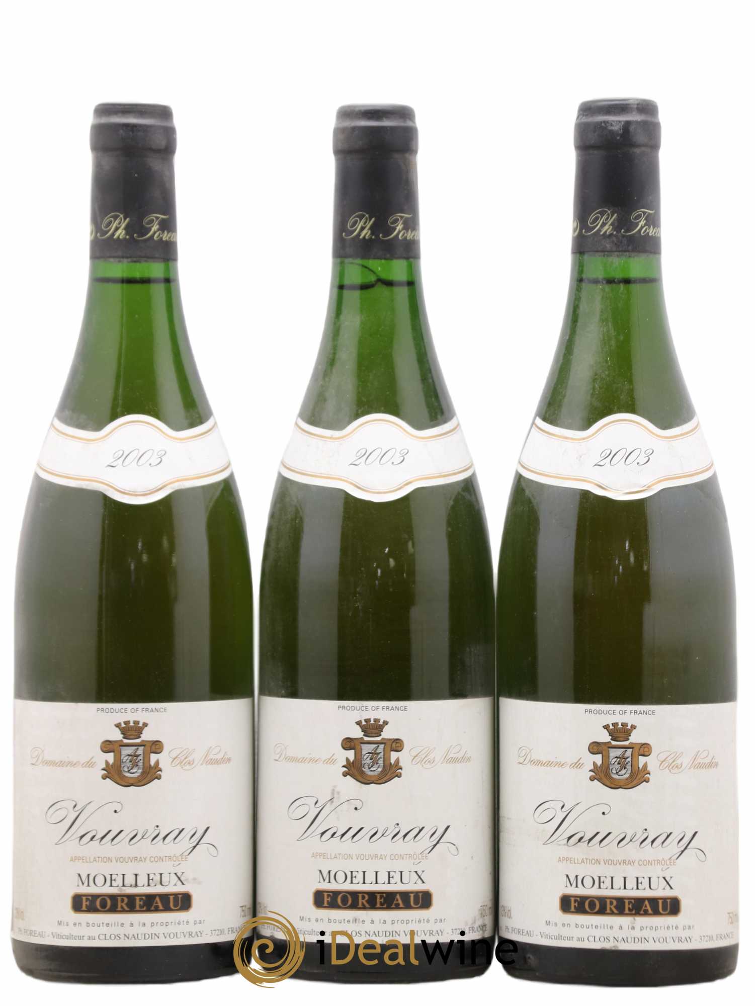 Vouvray Moelleux Clos Naudin - Philippe Foreau 2003 - Lotto di 3 bottiglie - 0