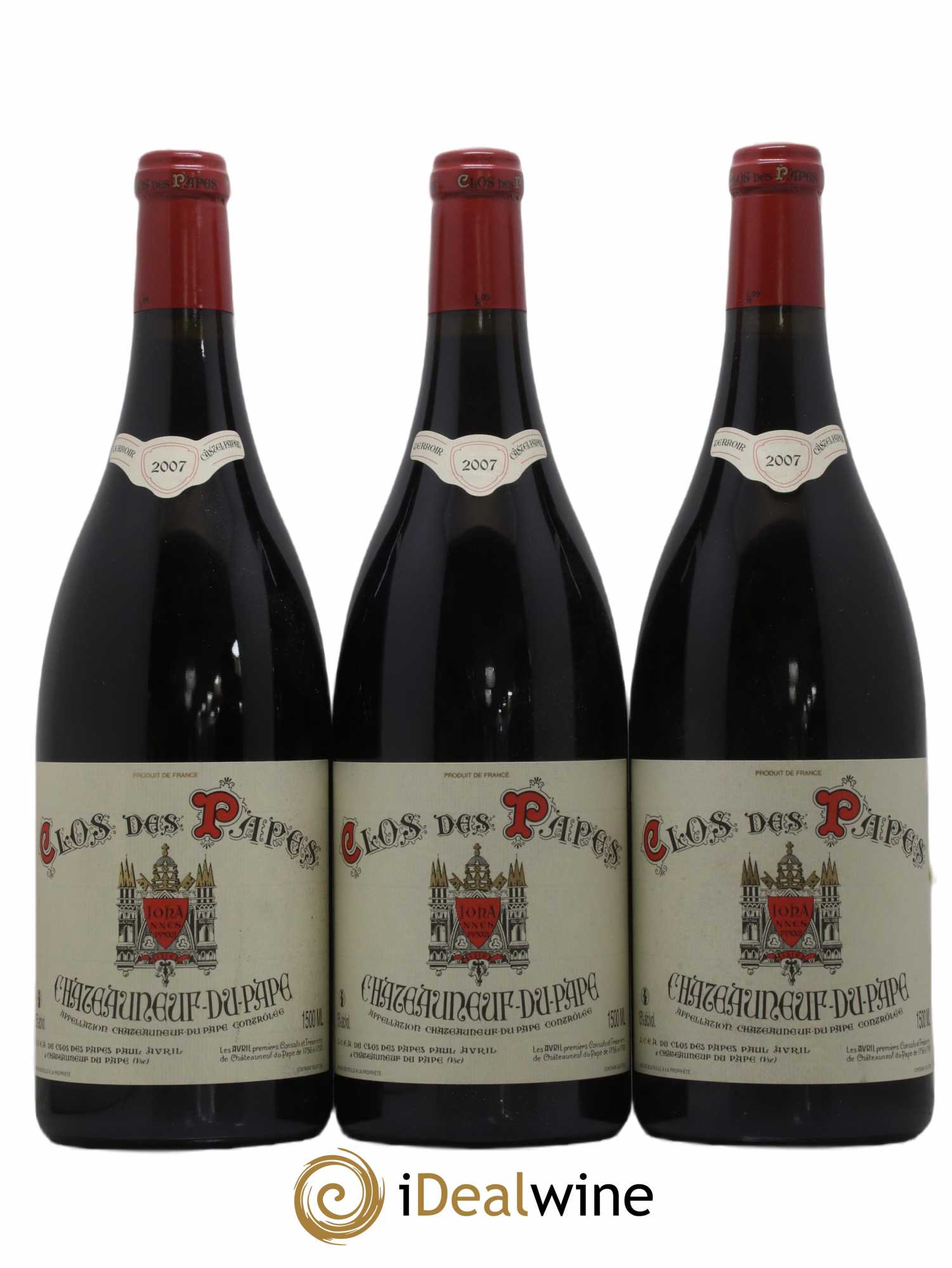 Châteauneuf-du-Pape Clos des Papes - Paul Avril 2007 - Lot de 3 magnums - 0