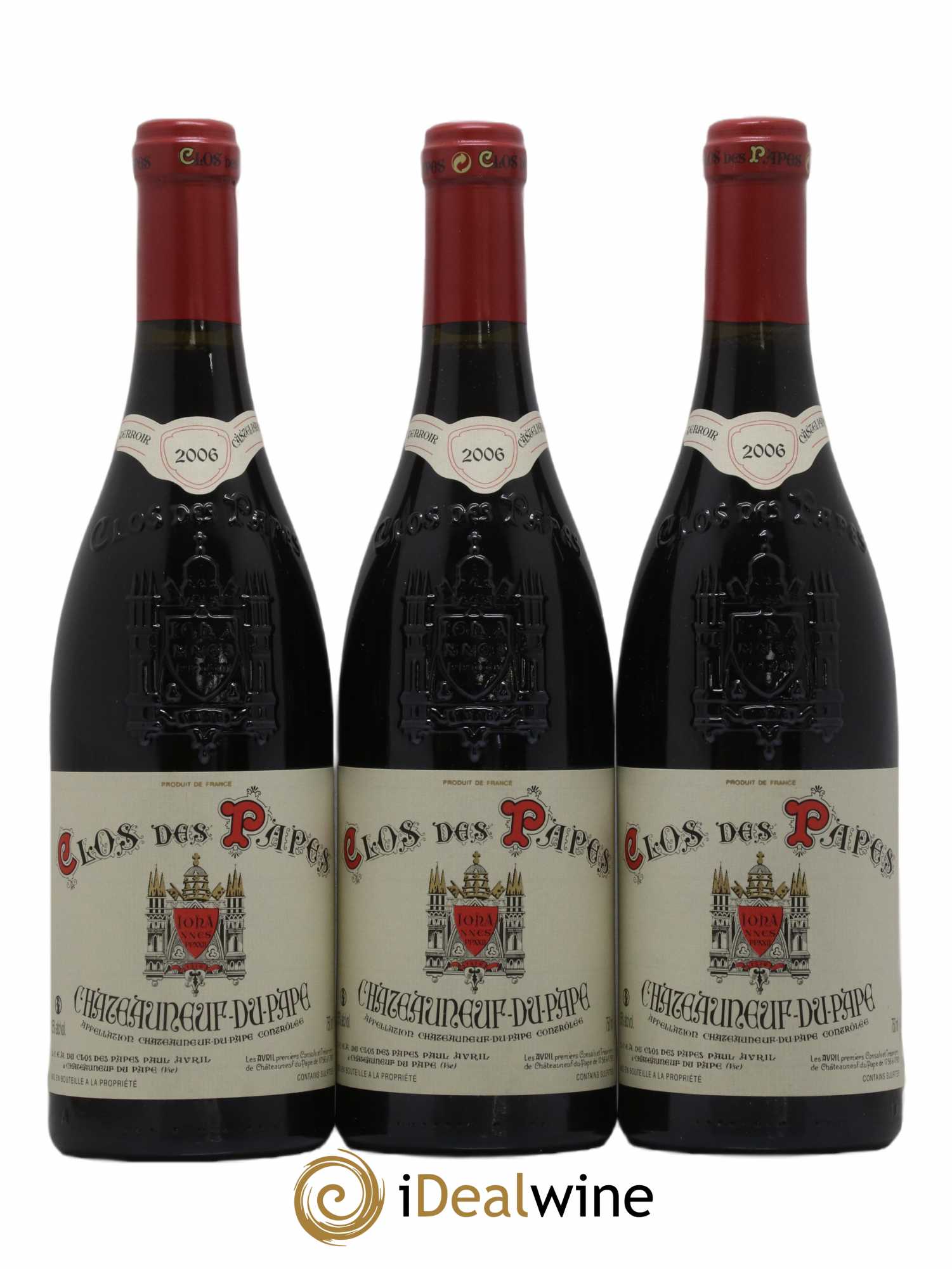 Châteauneuf-du-Pape Clos des Papes - Paul Avril 2006 - Lot de 3 bouteilles - 0