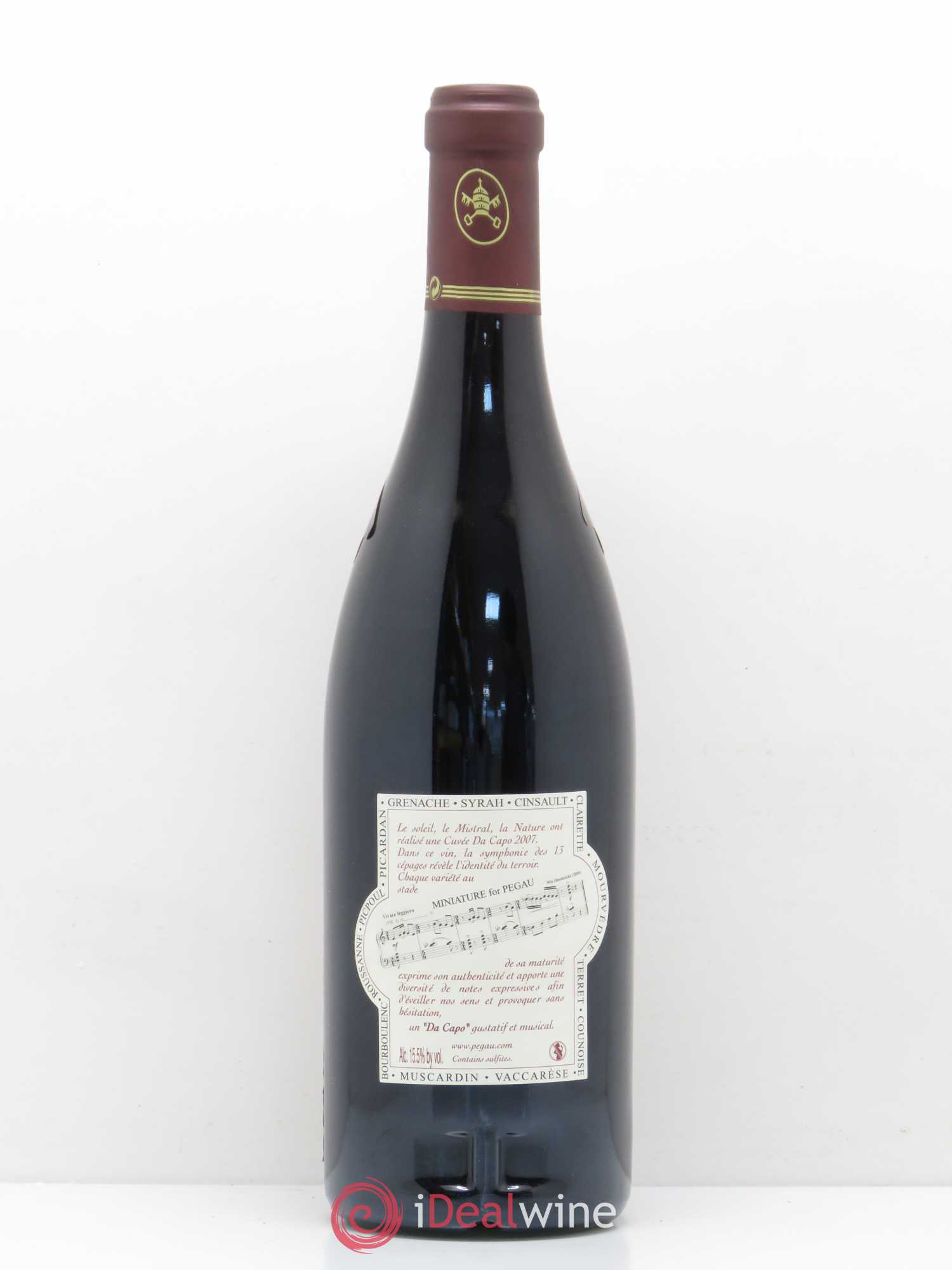 Châteauneuf-du-Pape Domaine du Pégau Cuvée Da Capo Paul et Laurence Féraud 2007 - Lot de 1 bouteille - 1