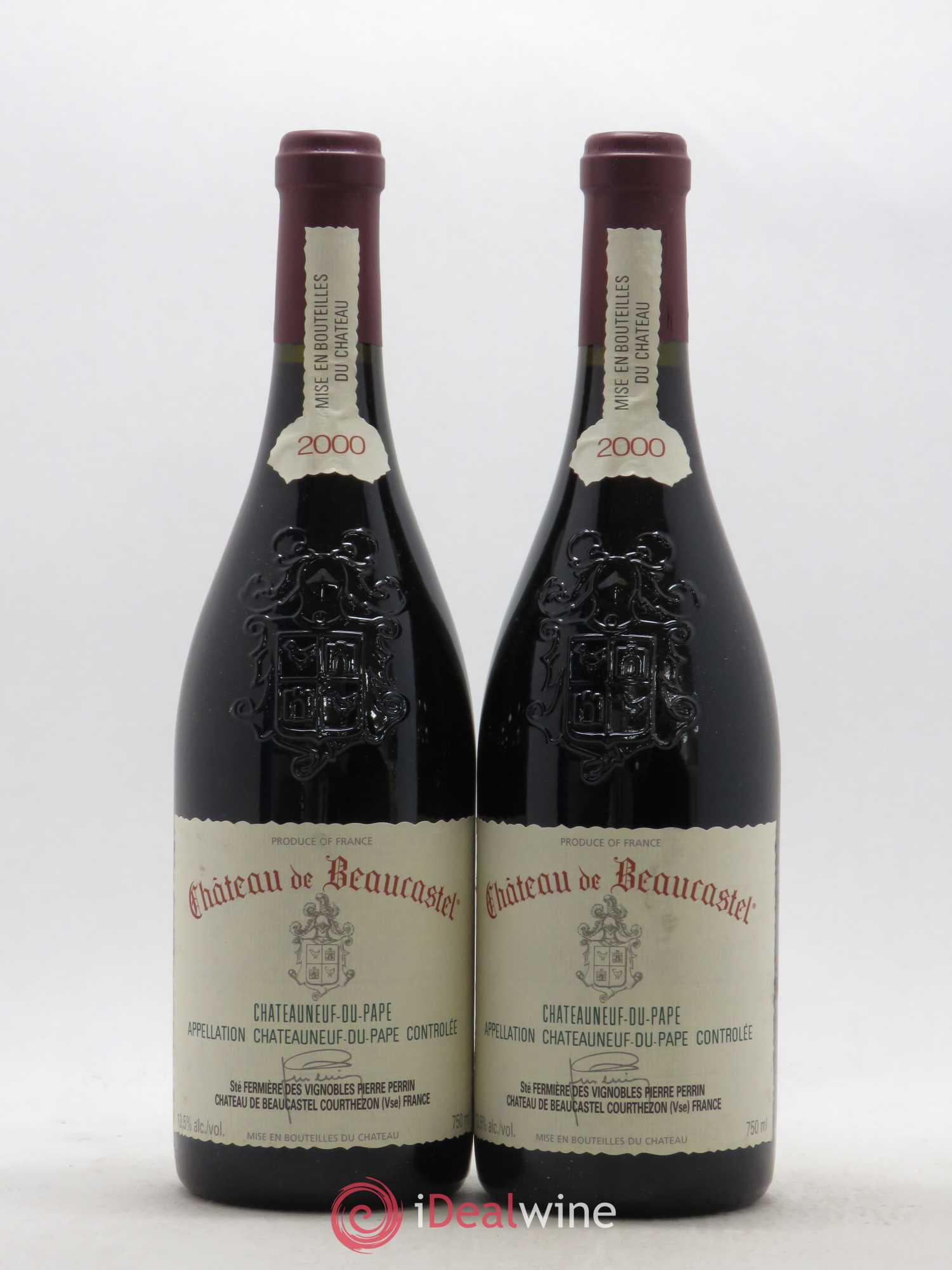 Châteauneuf-du-Pape Château de Beaucastel Famille Perrin 2000 - Lot de 2 bouteilles - 0