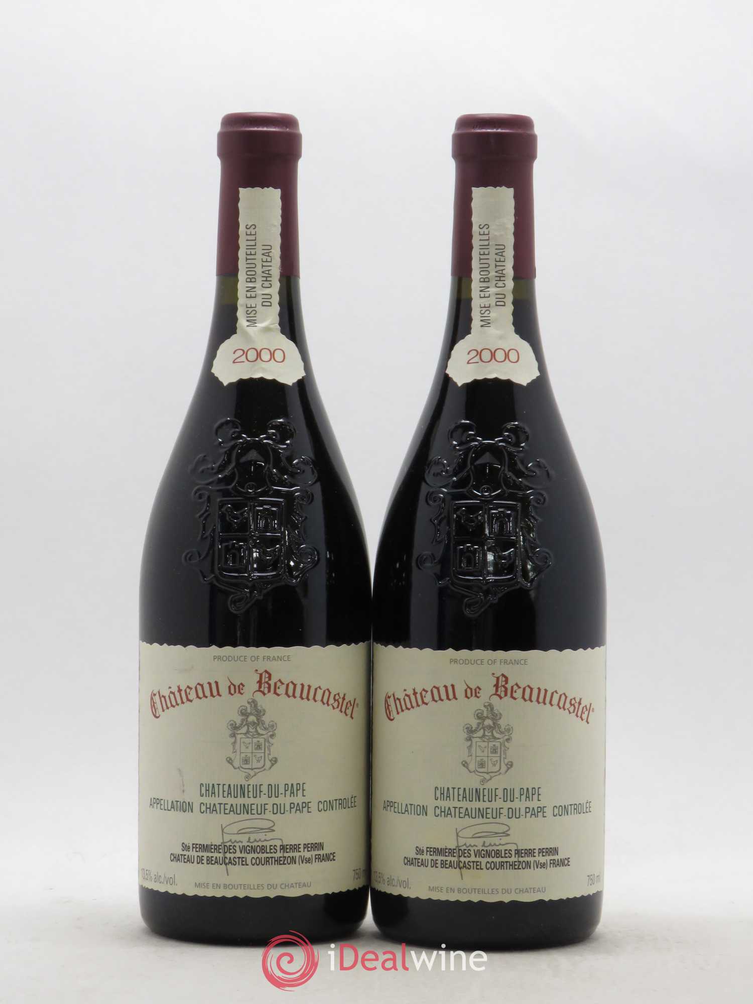 Châteauneuf-du-Pape Château de Beaucastel Famille Perrin 2000 - Lot de 2 bouteilles - 0