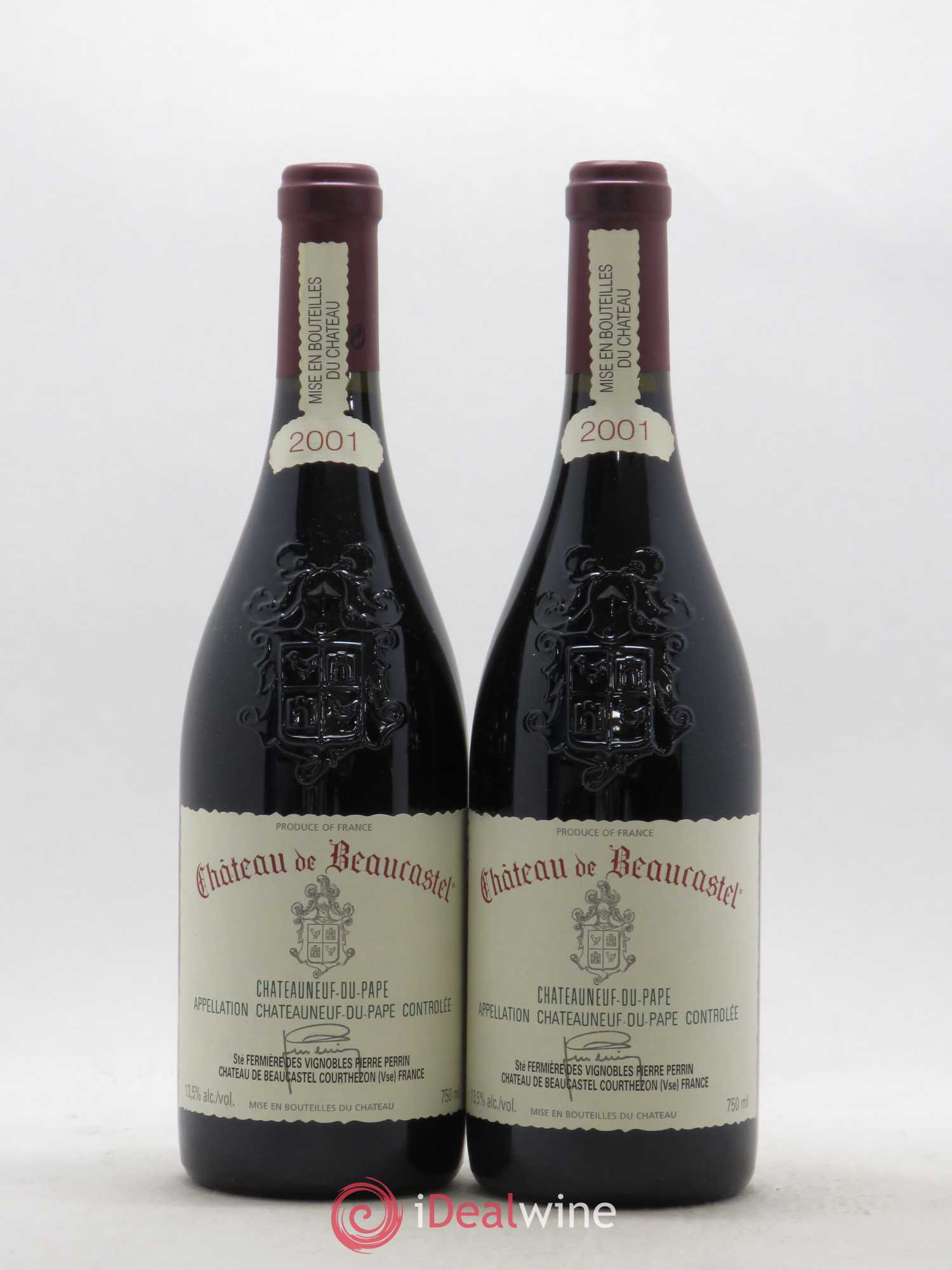 Châteauneuf-du-Pape Château de Beaucastel Famille Perrin 2001 - Lot de 2 bouteilles - 0