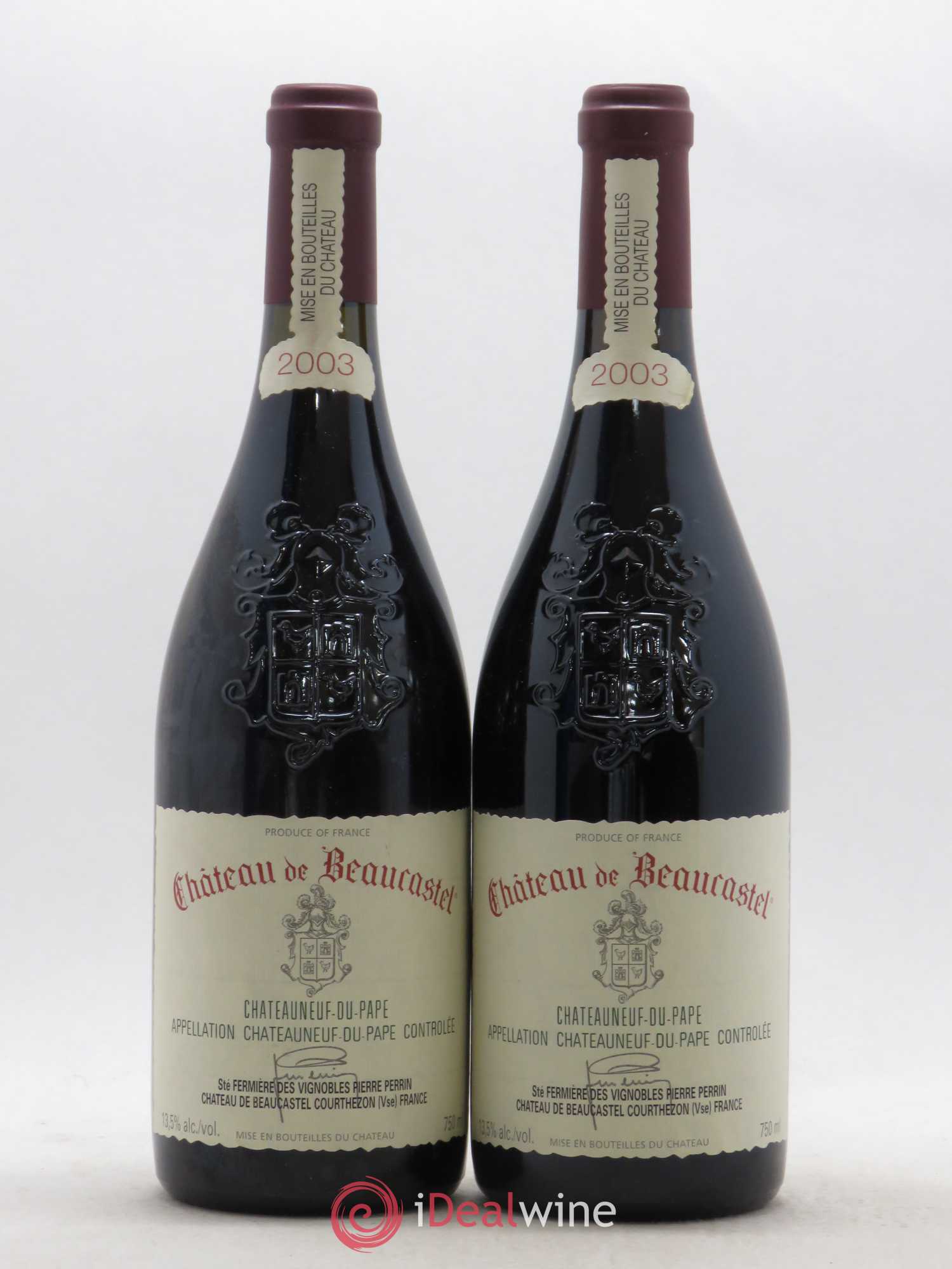 Châteauneuf-du-Pape Château de Beaucastel Famille Perrin 2003 - Lot de 2 bouteilles - 0