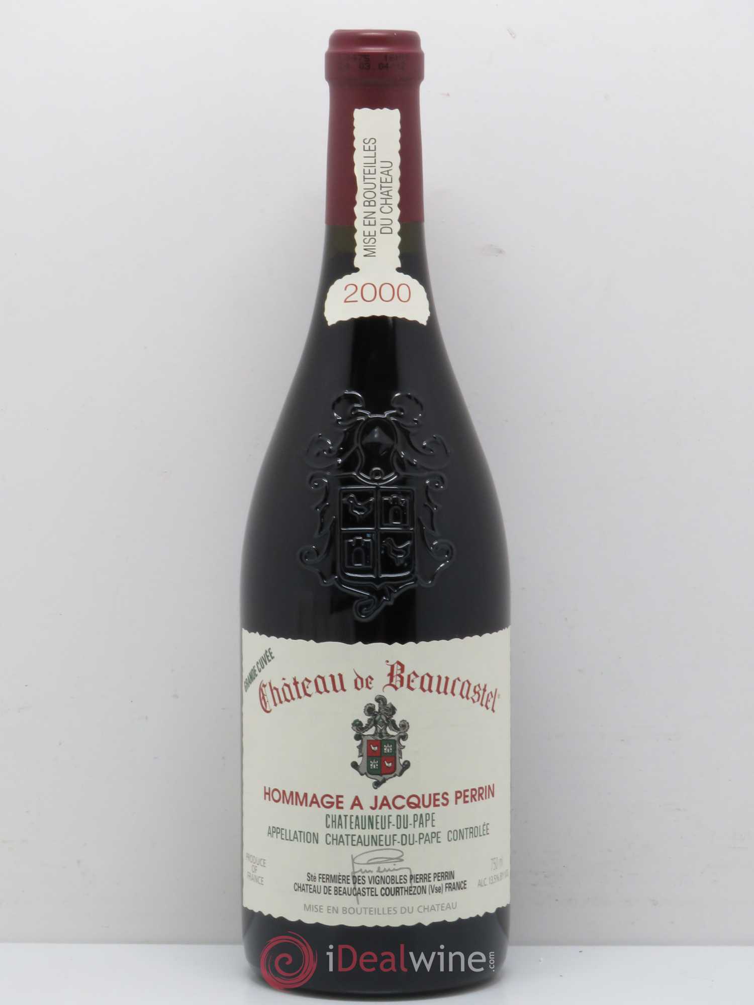 Châteauneuf-du-Pape Château de Beaucastel Hommage à Jacques Perrin Famille Perrin 2000 - Lot de 1 bouteille - 0