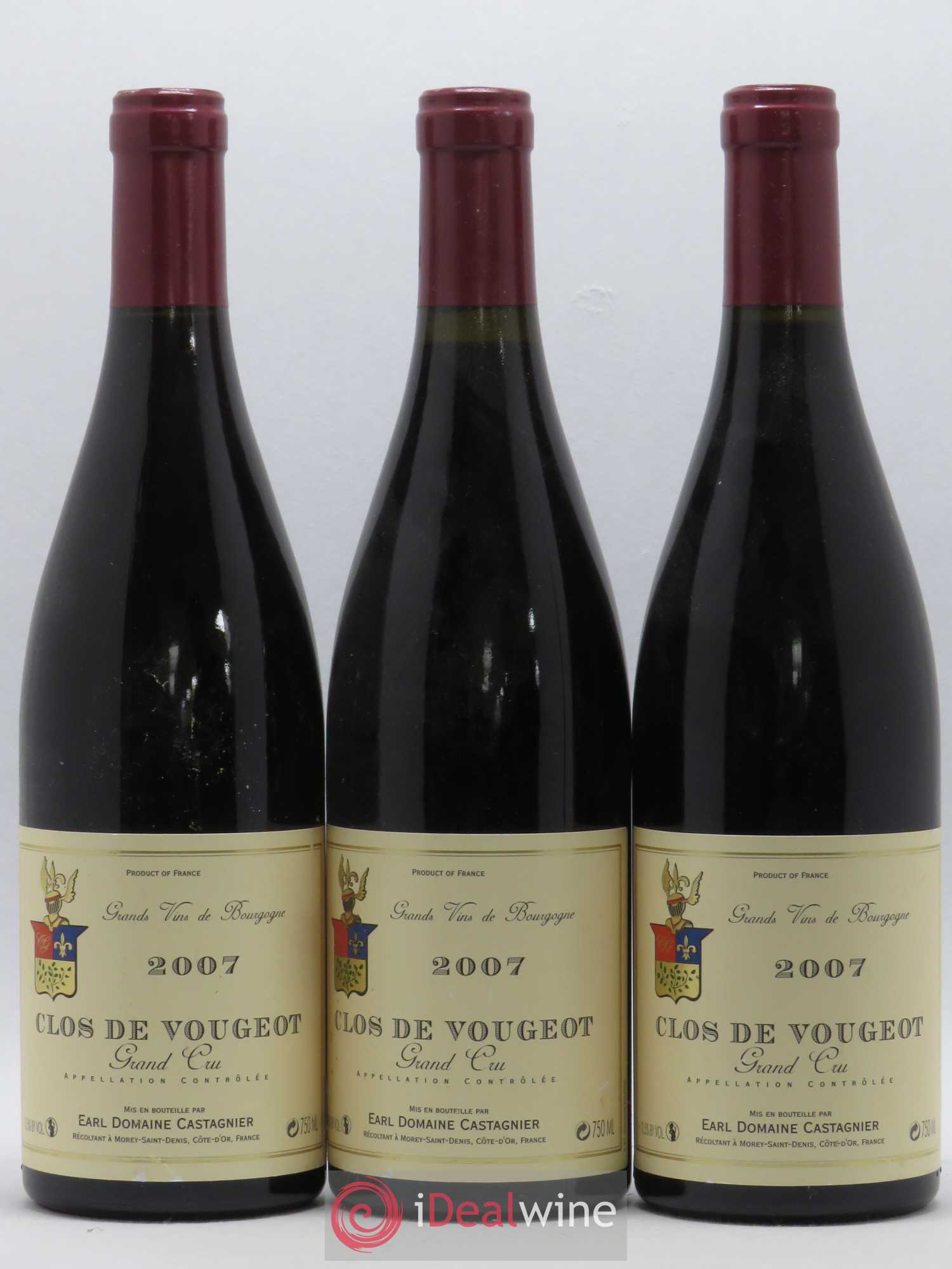 Clos de Vougeot Grand Cru Castagnier (Domaine) 2007 - Lot de 3 bouteilles - 0