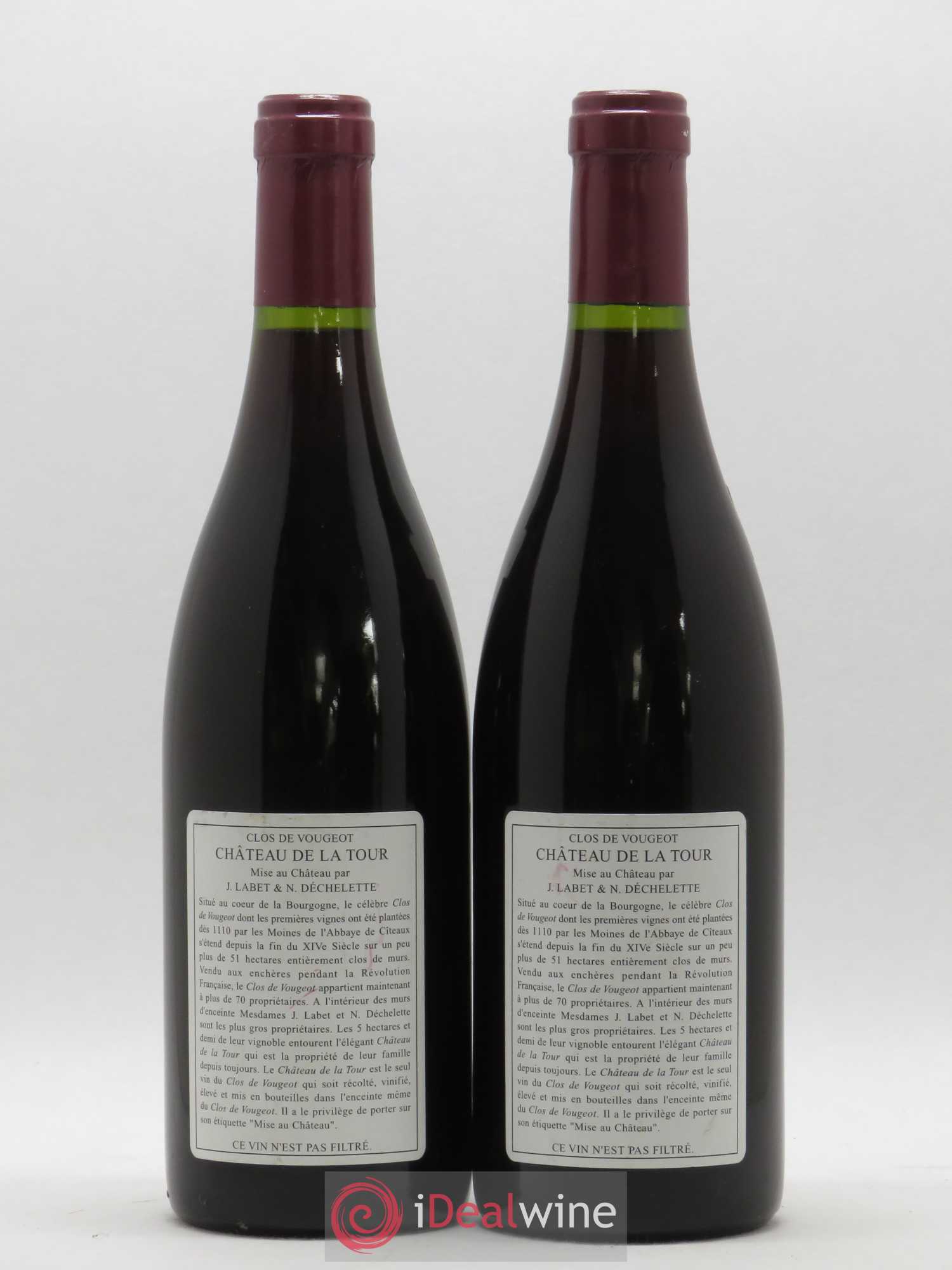 Clos de Vougeot Grand Cru Vieilles Vignes Château de La Tour 2001 - Lot de 2 bouteilles - 1
