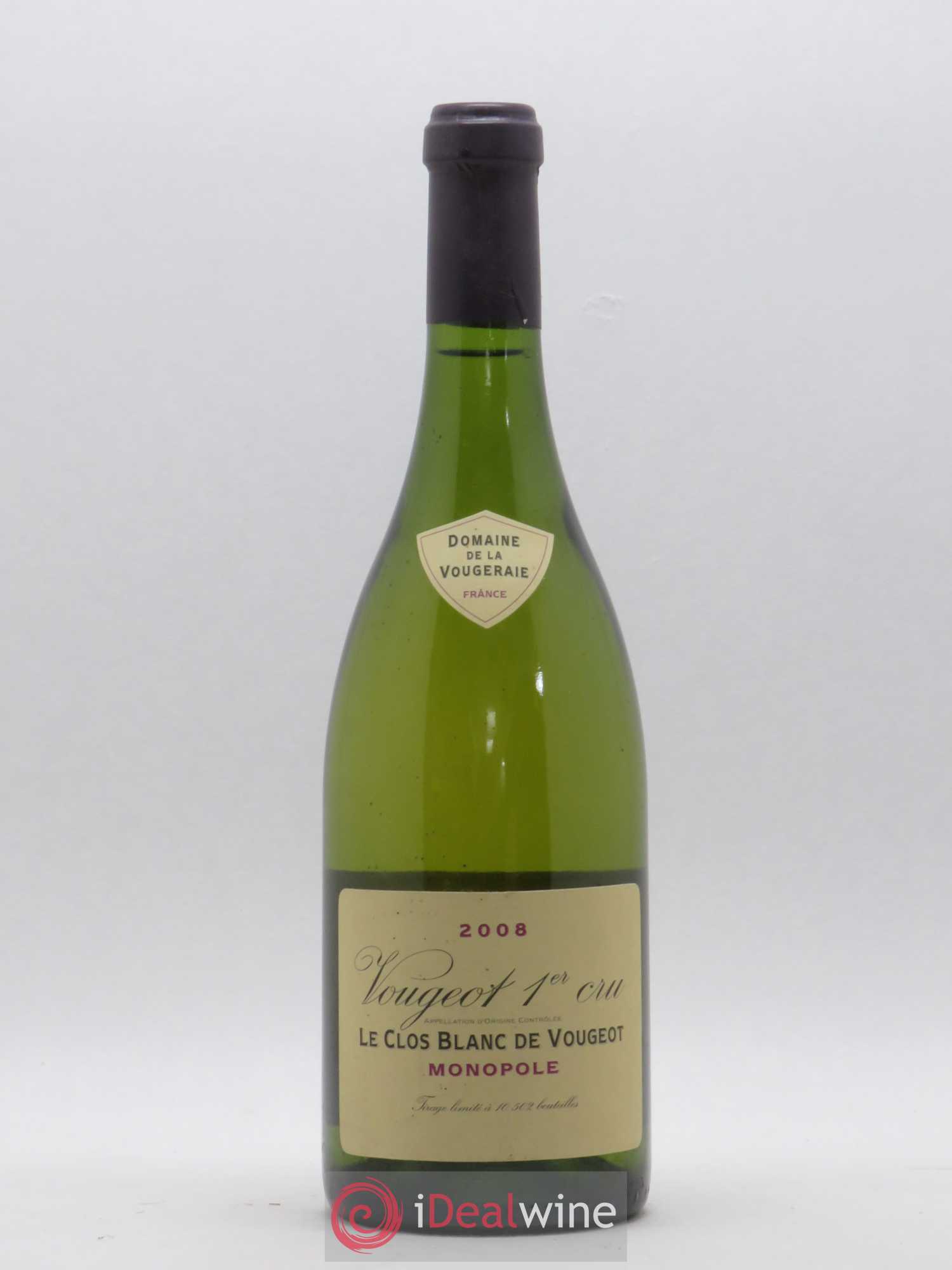 Vougeot 1er Cru Le Clos Blanc de Vougeot La Vougeraie 2008 - Lot de 1 bouteille - 0