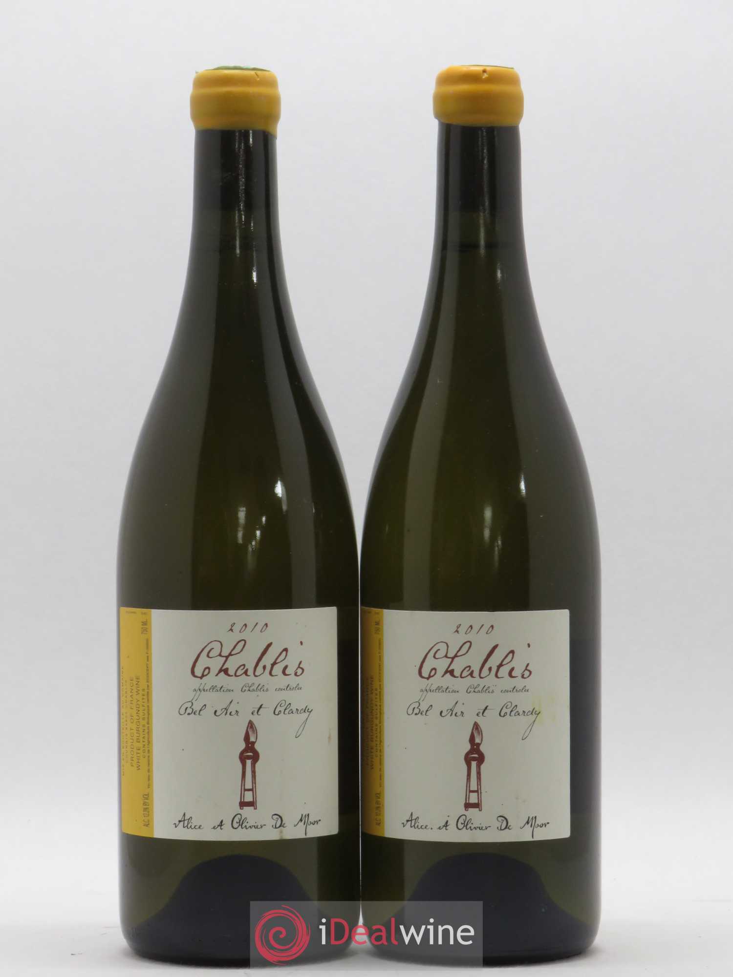 Chablis Bel Air et Clardy Alice et Olivier De Moor 2010 - Lot de 2 bouteilles - 0