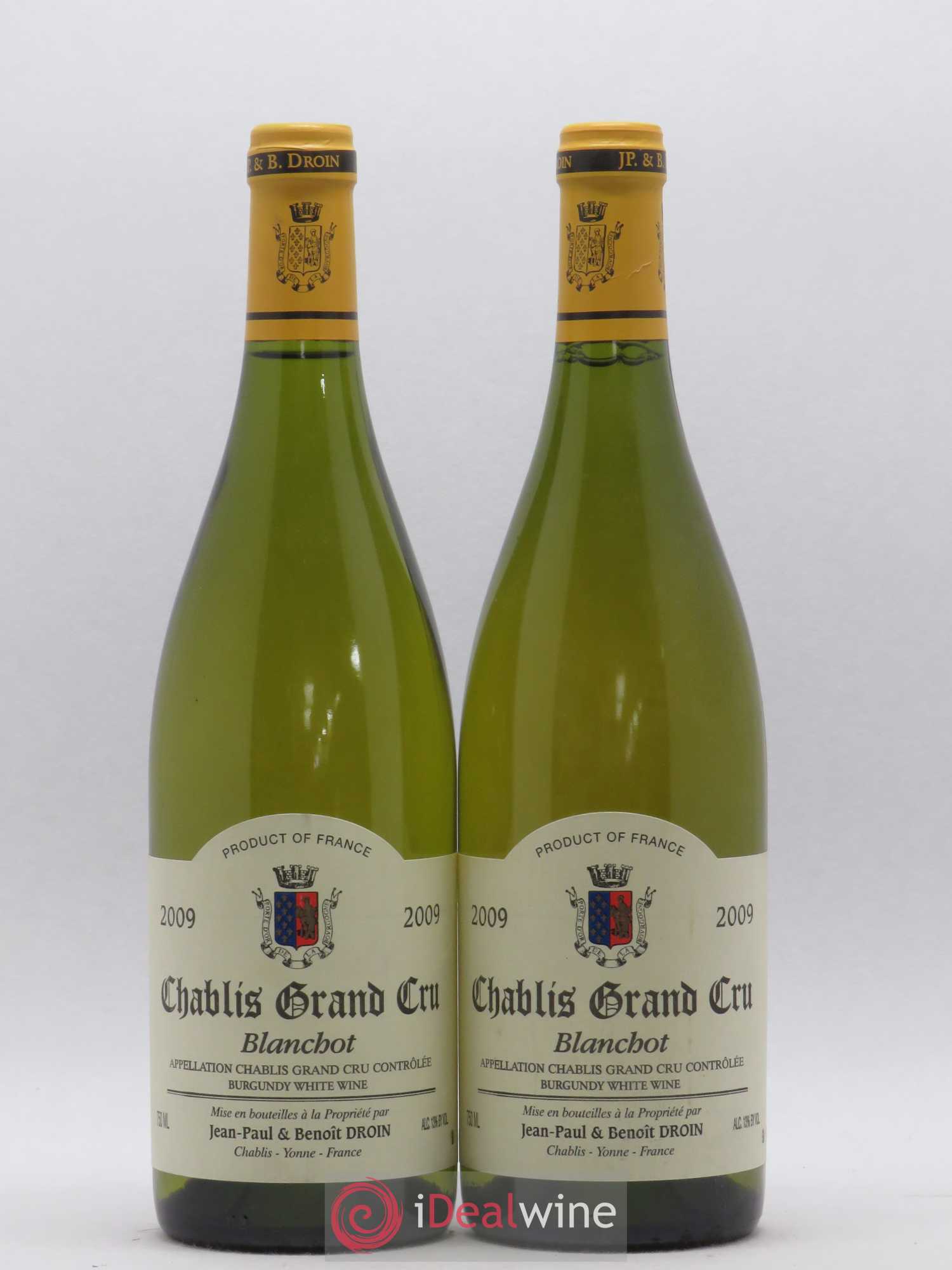 Chablis Grand Cru Blanchot Jean-Paul & Benoît Droin (Domaine) 2009 - Lot de 2 bouteilles - 0