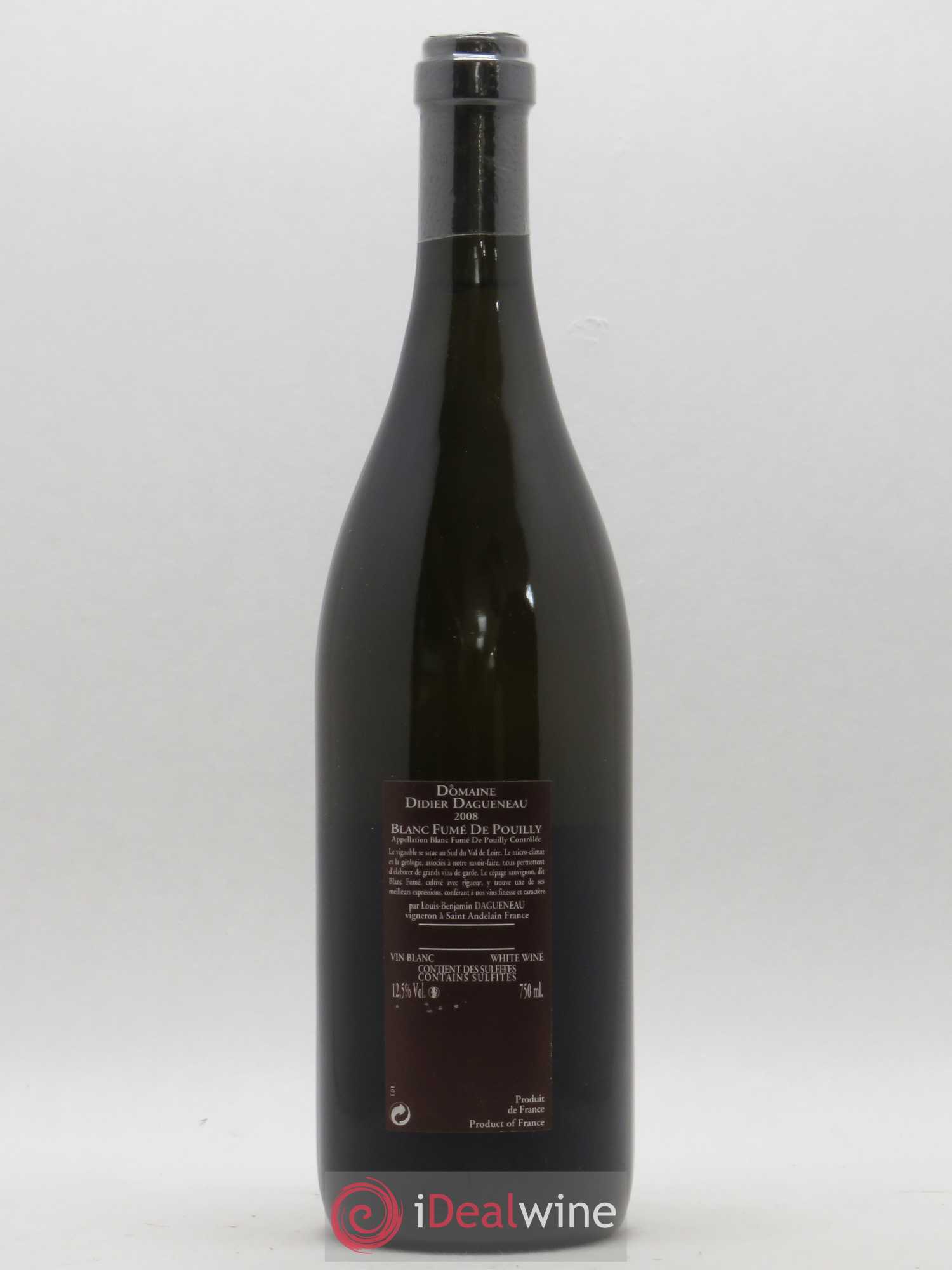 Vin de France (anciennement Pouilly-Fumé) Pur Sang Dagueneau (Domaine Didier - Louis-Benjamin) 2008 - Lot de 1 bouteille - 1
