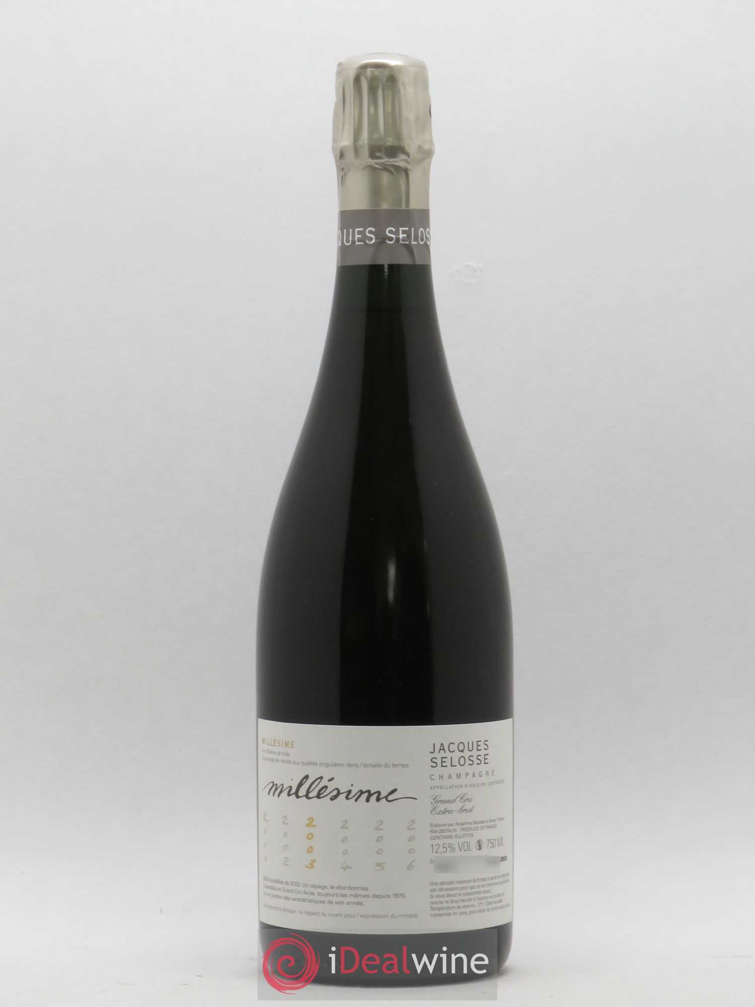 Blanc de Blancs Grand Cru Extra-Brut Jacques Selosse 2003 - Lot de 1 bouteille - 0
