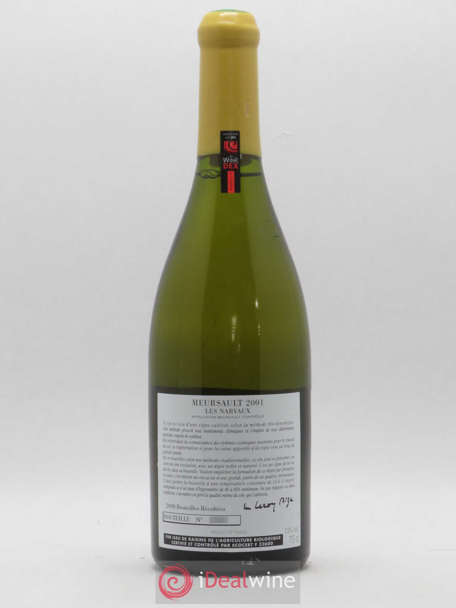 Meursault Les Narvaux d'Auvenay (Domaine) 2001 - Lot de 1 bouteille - 1