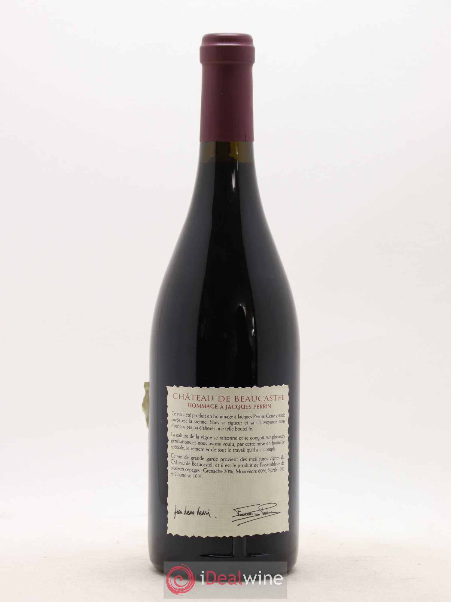 Châteauneuf-du-Pape Château de Beaucastel Hommage à Jacques Perrin Famille Perrin 1999 - Lot de 1 bouteille - 1