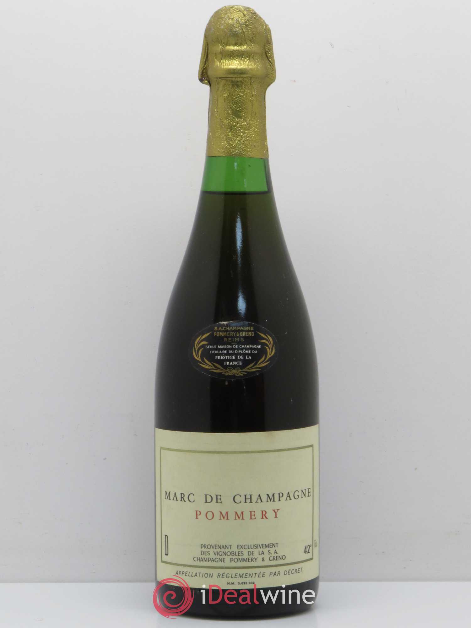 Alcools divers Marc de Champagne Pommery - Lot de 1 bouteille - 0