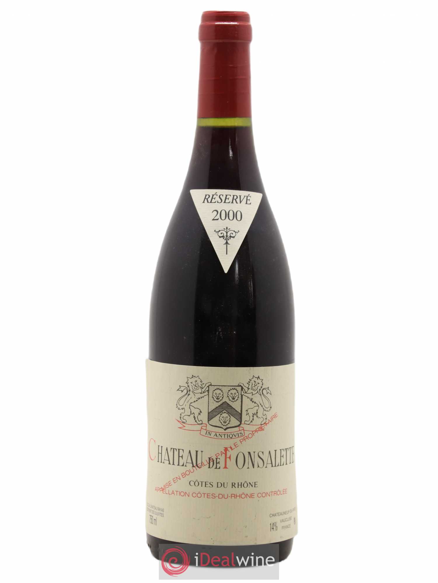 Côtes-du-Rhône Château de Fonsalette Emmanuel Reynaud 2000 - Lot de 1 bouteille - 0