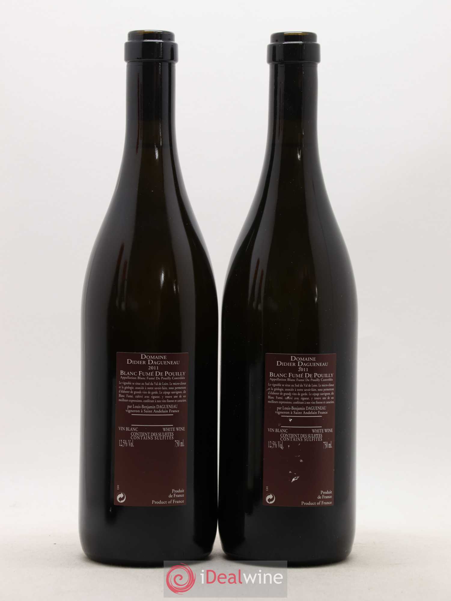 Vin de France (anciennement Pouilly-Fumé) Pur Sang Dagueneau (Domaine Didier - Louis-Benjamin) 2011 - Lot de 2 bouteilles - 1
