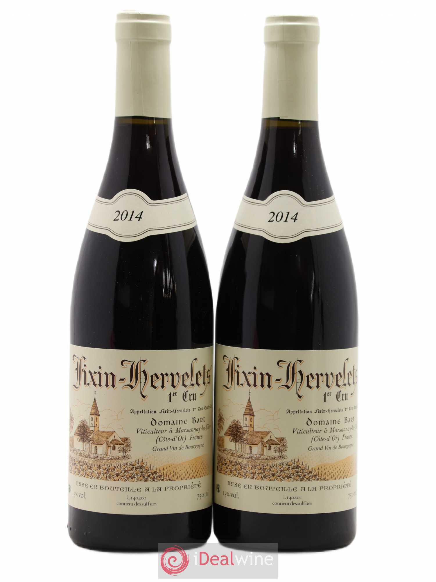 Fixin 1er Cru Hervelets Bart (Domaine) 2014 - Lot de 2 bouteilles - 0