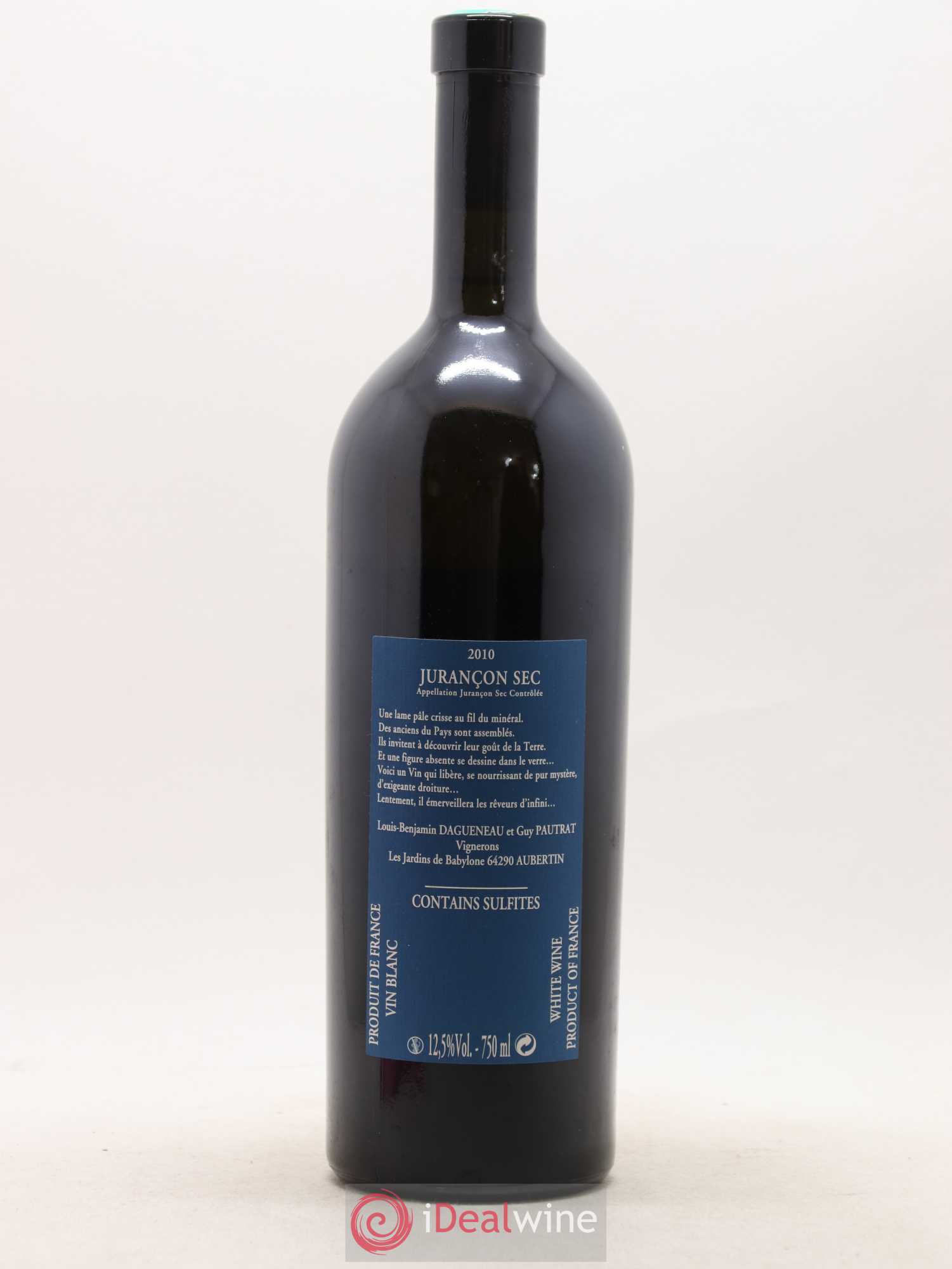 Vin de France(anciennement Jurançon) Les Jardins de Babylone Sec Didier Dagueneau 2010 - Lot de 1 bouteille - 1