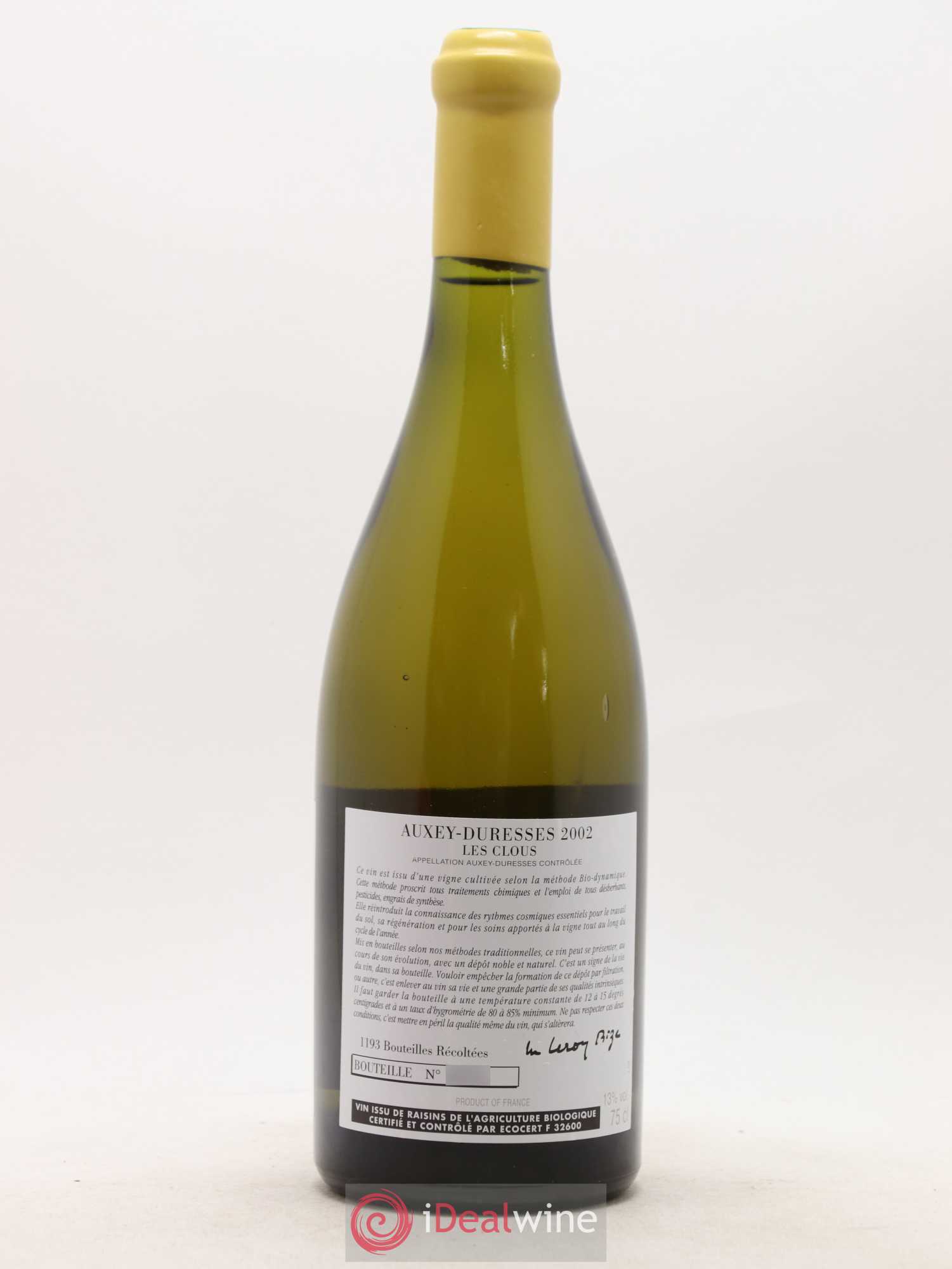 Auxey-Duresses Les Clous d'Auvenay (Domaine) 2002 - Lot de 1 bouteille - 1