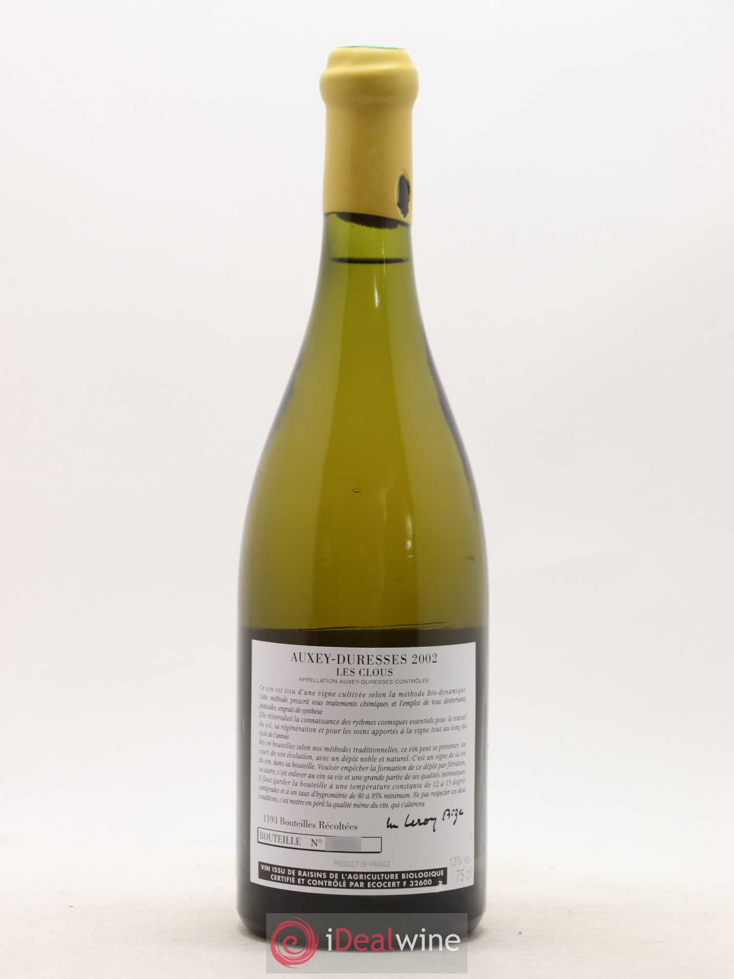 Auxey-Duresses Les Clous d'Auvenay (Domaine) 2002 - Lot de 1 bouteille - 1
